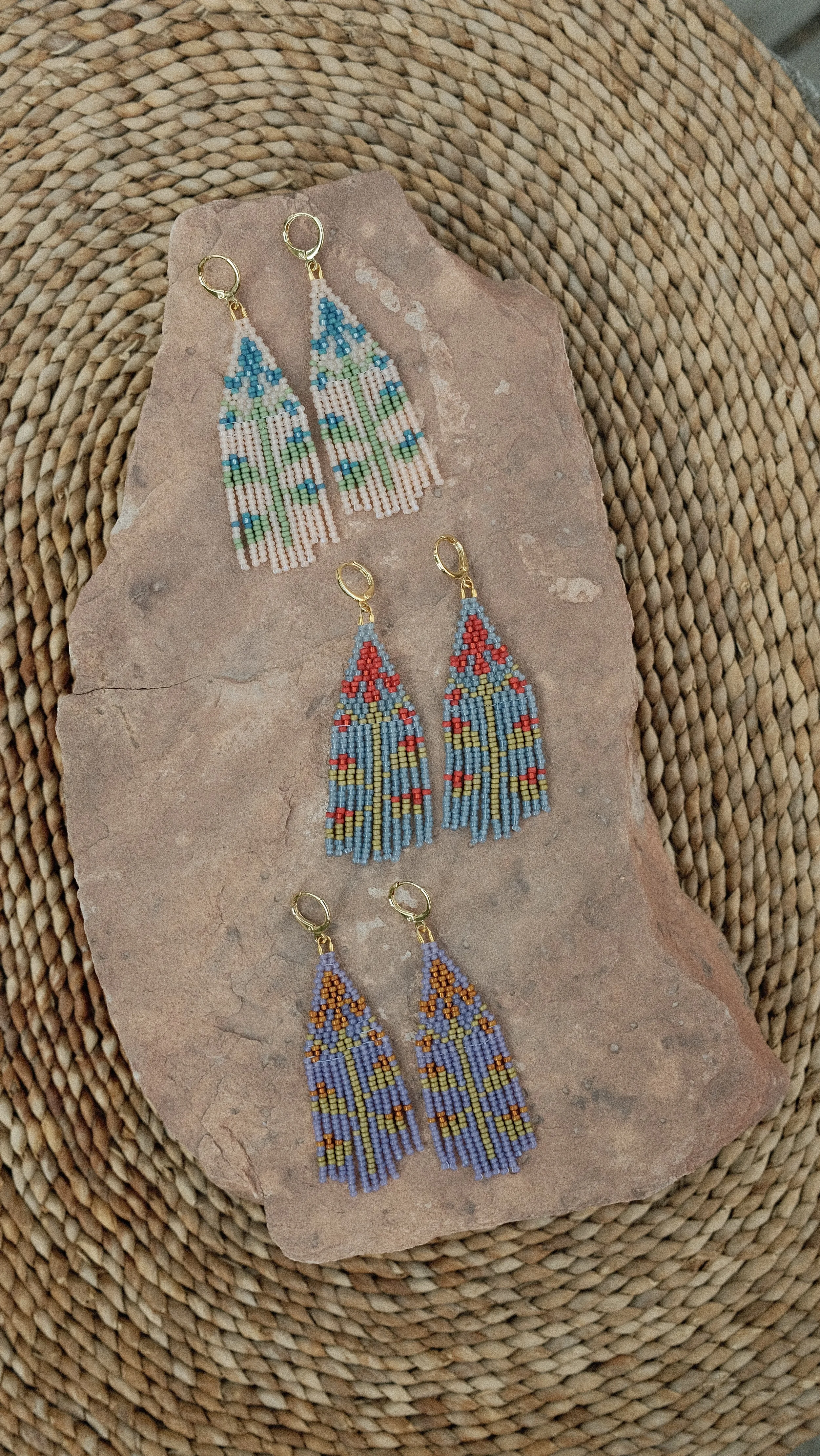 translucent wildflower fringe earrings