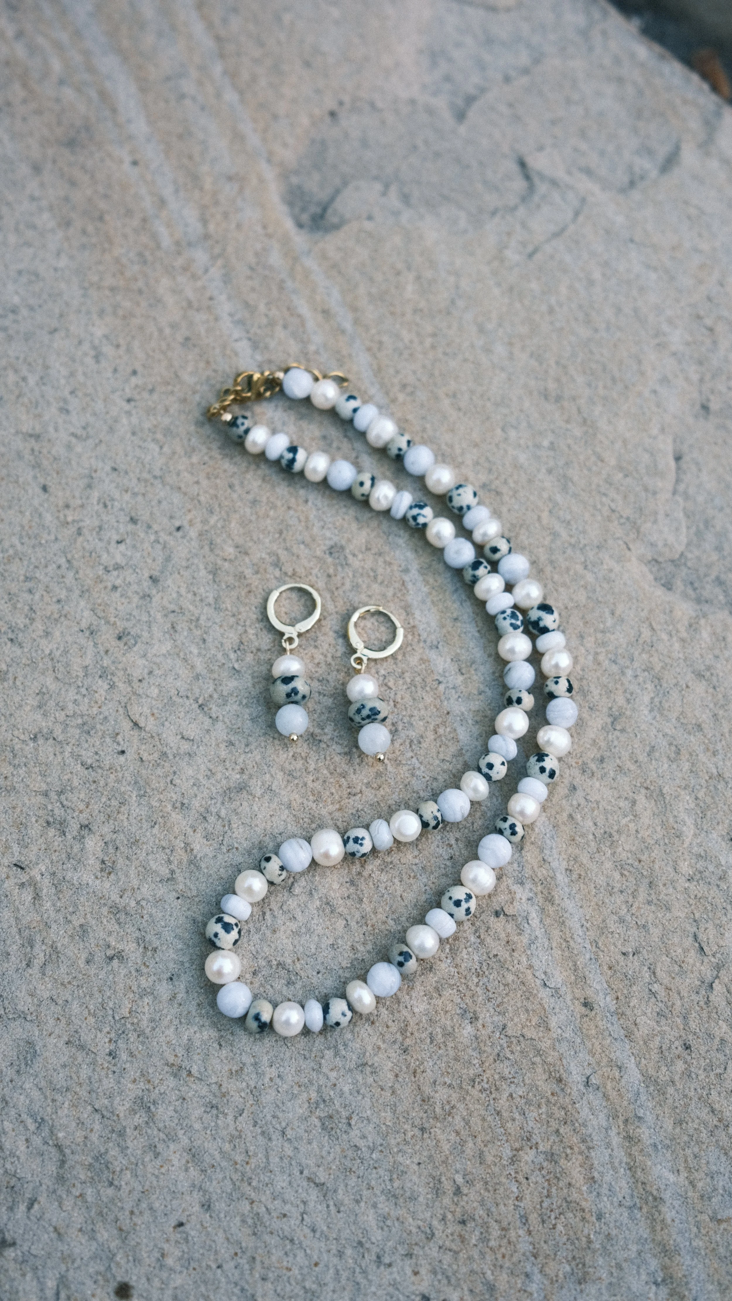 blue lace agate mixed necklace