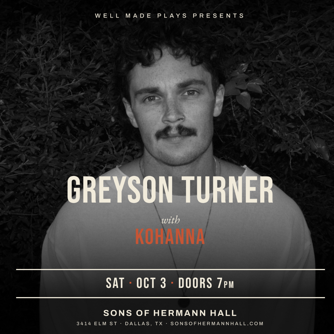Sons of Hermann Hall with Greyson Turner