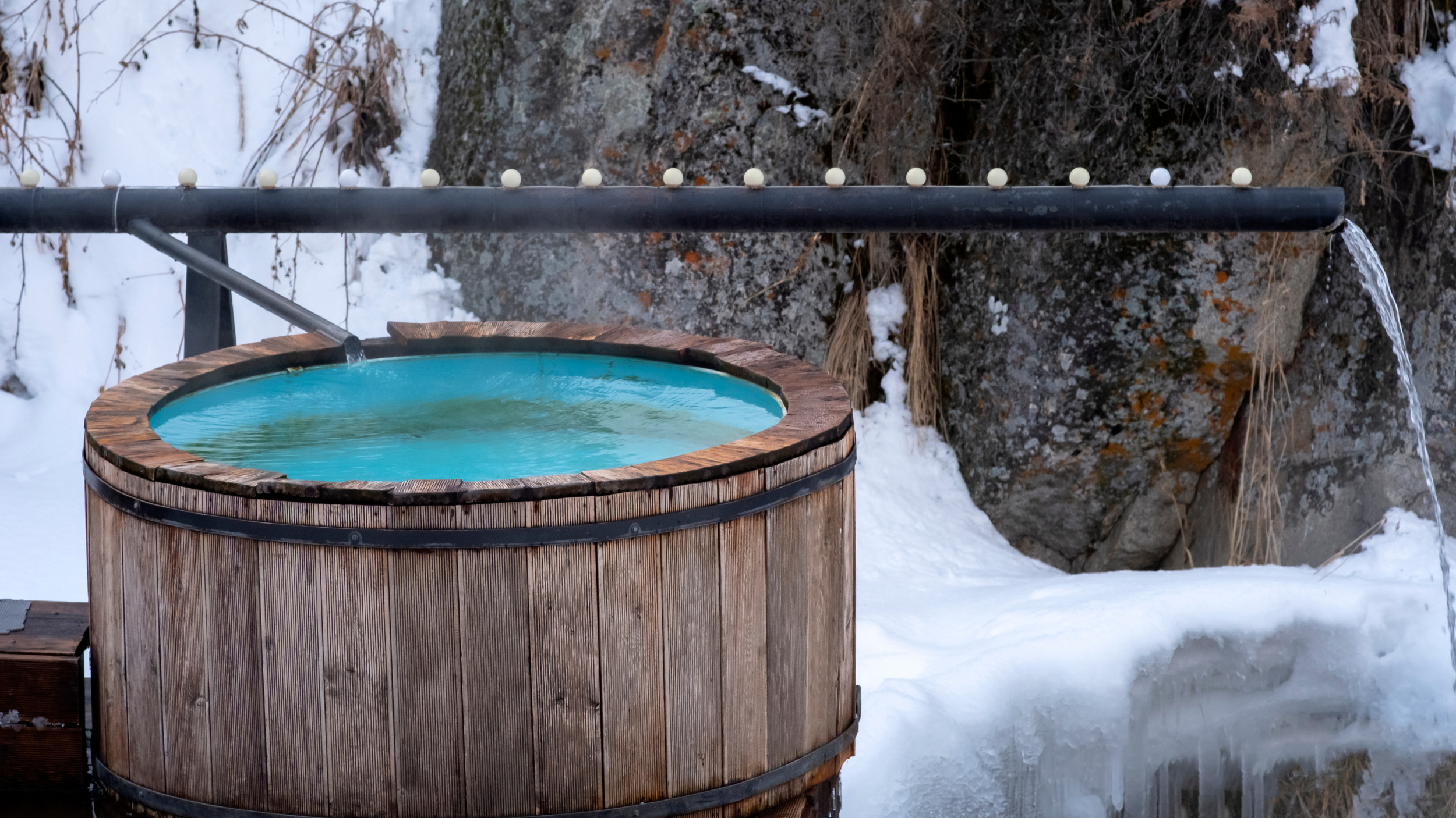 vertical ice bath outside