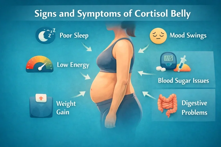 Signs and symptoms of cortisol belly