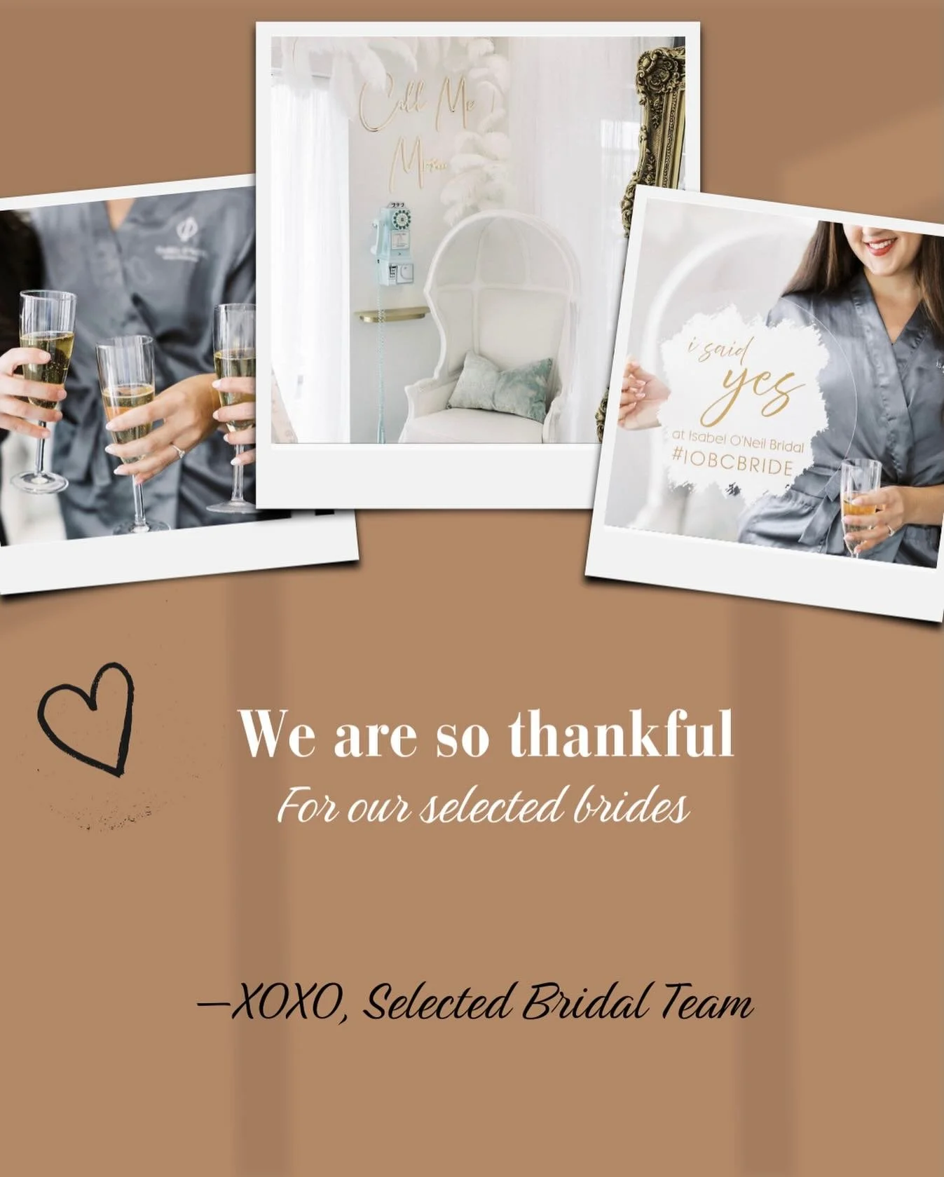 Grateful today and every day for our beautiful brides. 🤍 Thank you for letting Selected Bridal be part of your love story. Happy Thanksgiving! 🦃✨