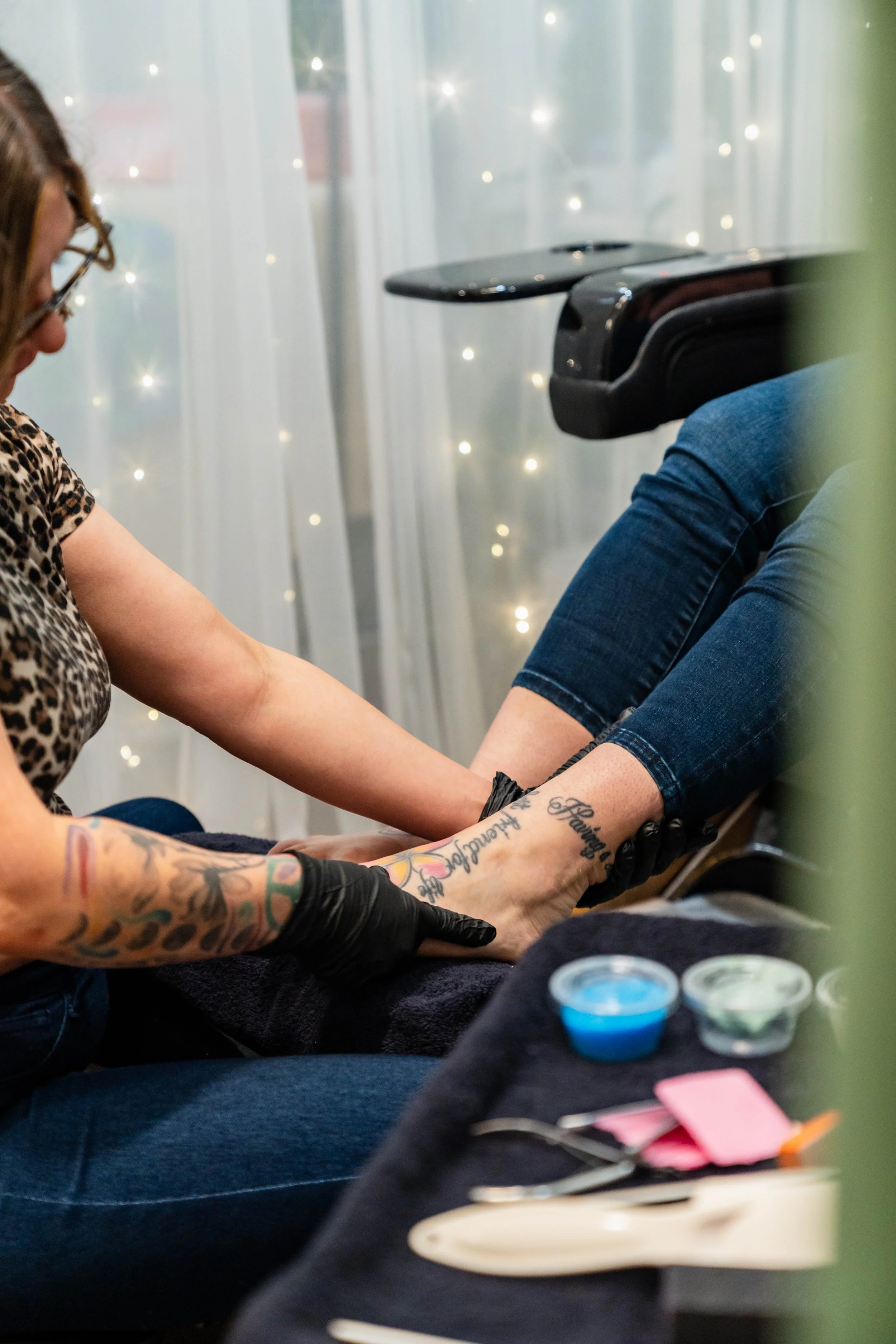 Spa pedicure service at GROW Salon & Spa in Brookside Kansas City