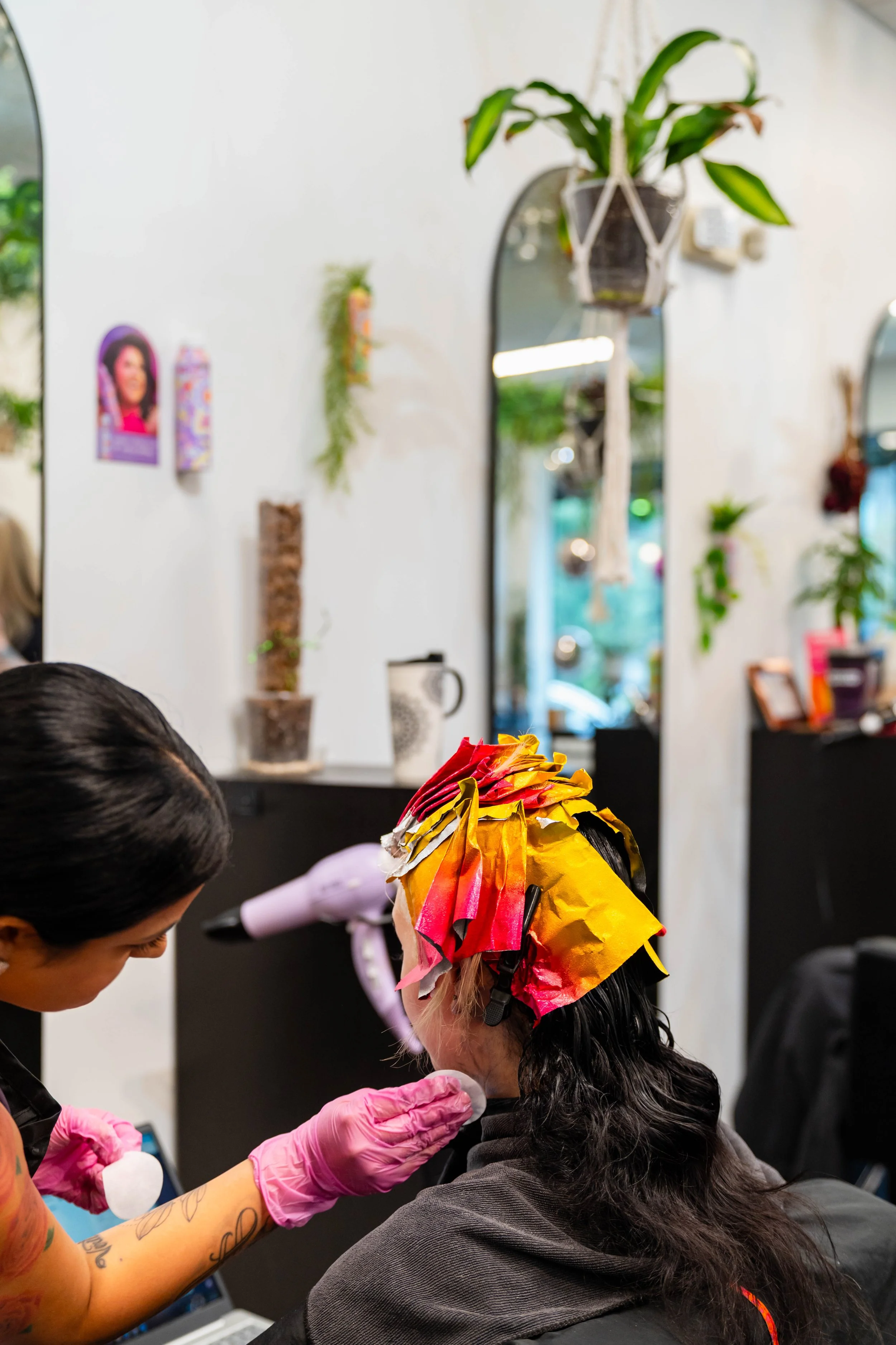 Hair color correction service with foils at GROW Salon & Spa in Brookside Kansas City