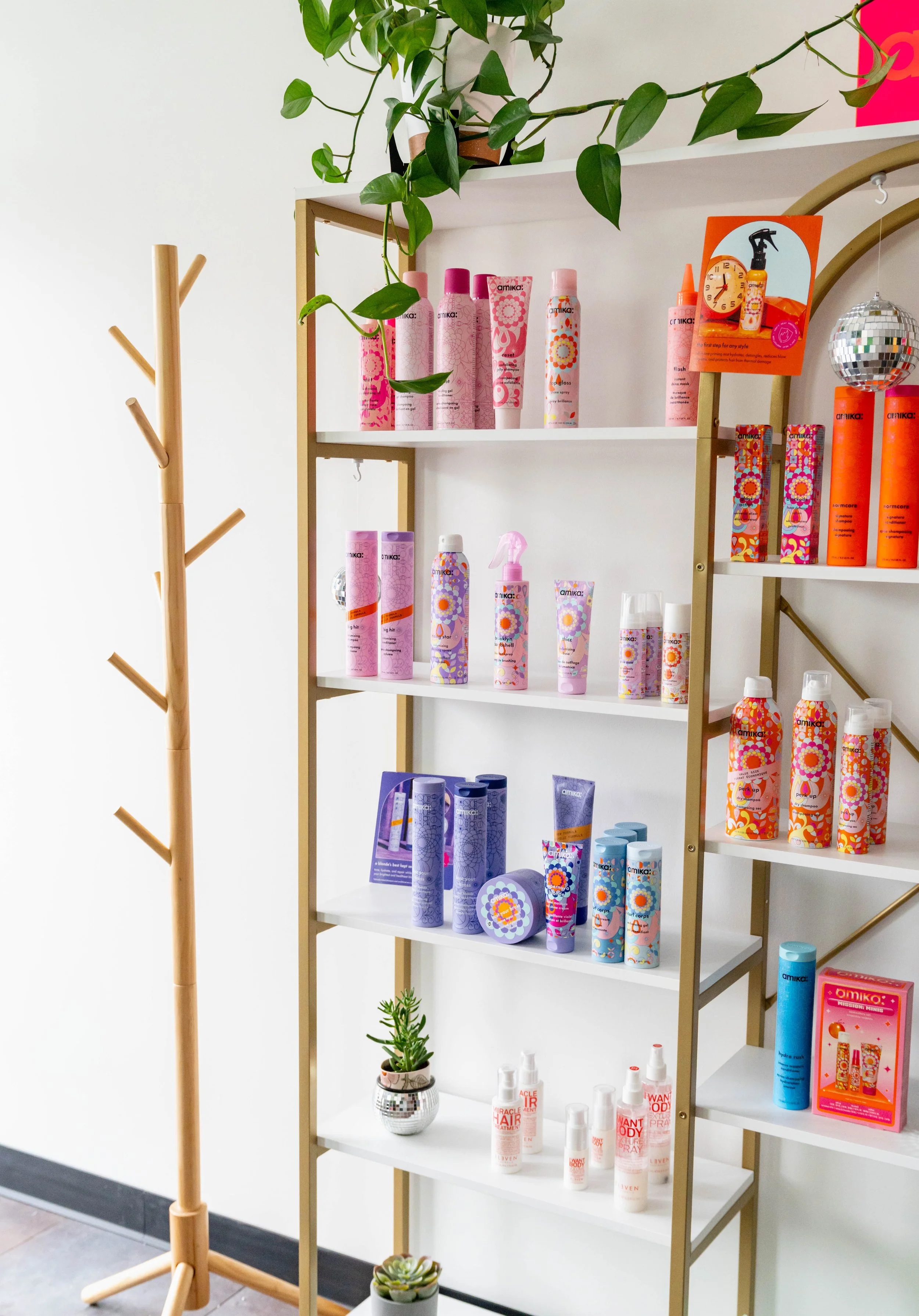 Professional haircare products at GROW Salon & Spa in Brookside Kansas City used to maintain hair color between salon appointments