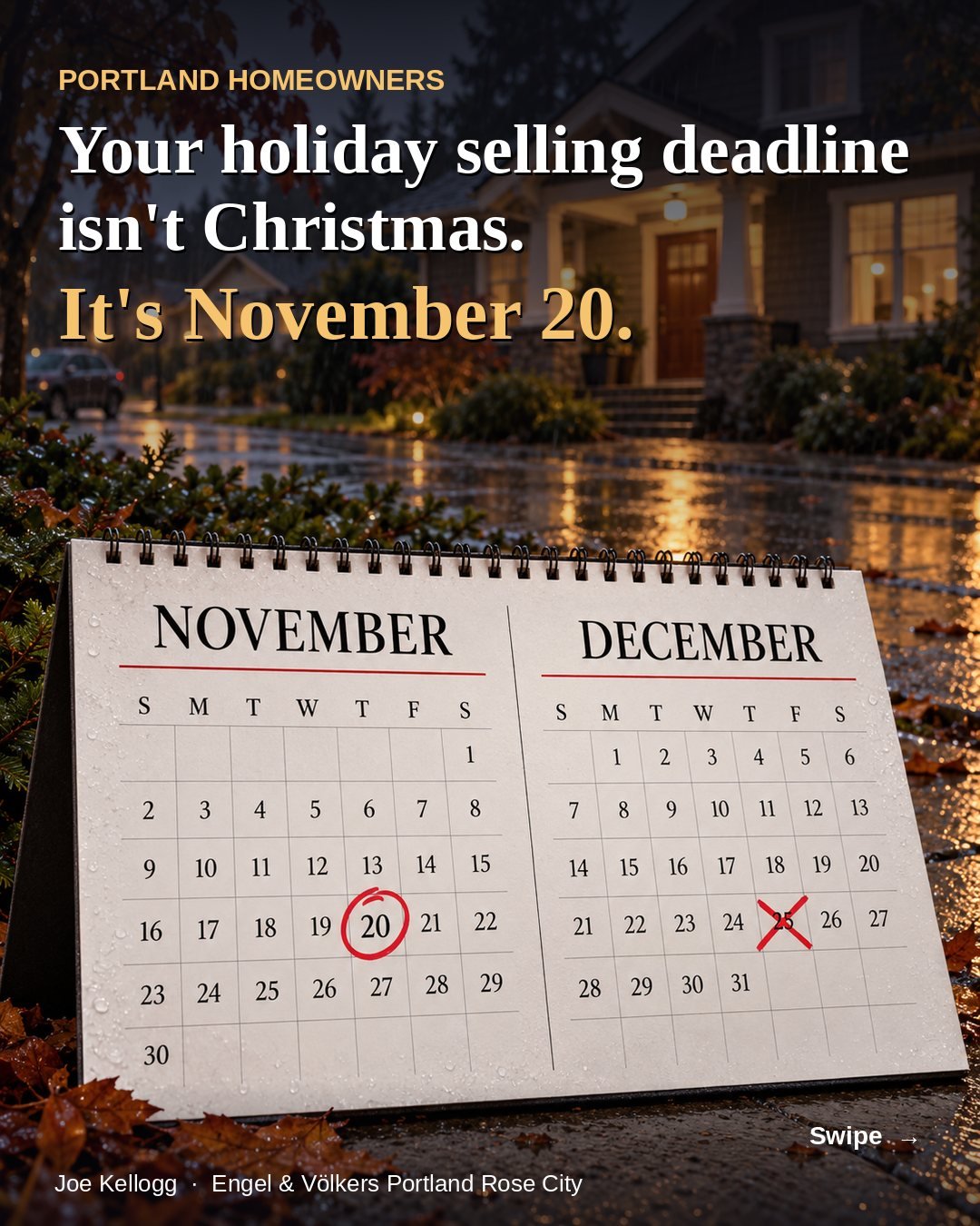 Portland homeowners: your holiday selling deadline isn't Christmas, it's November 20