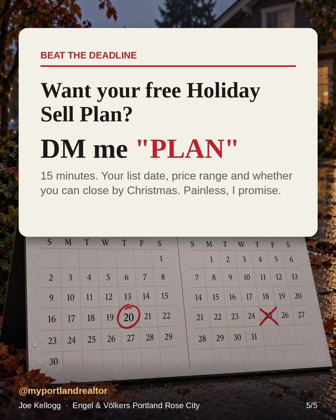 Get your free Holiday Sell Plan from Joe Kellogg, Engel &amp; Völkers Portland Rose City