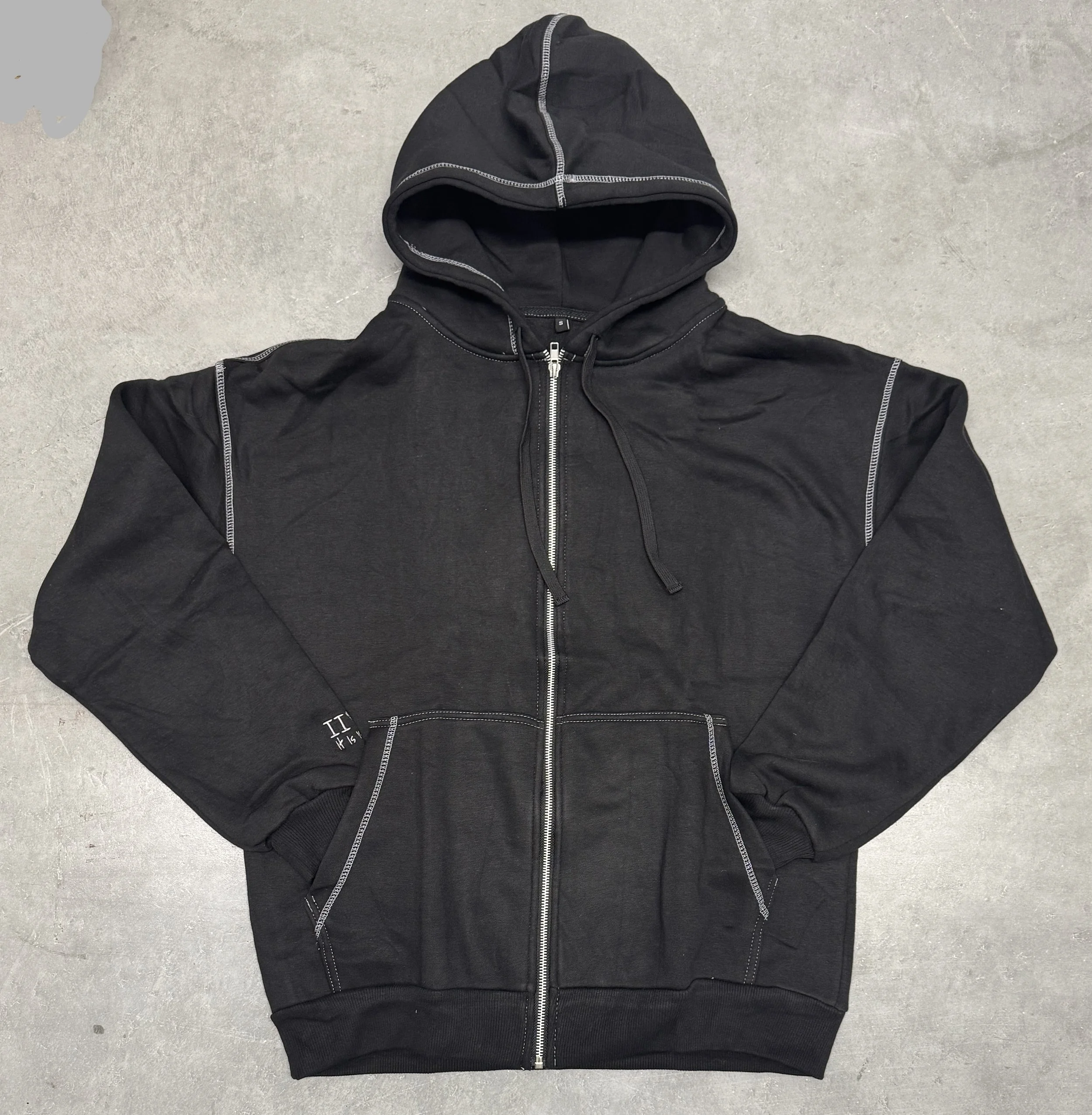 Black and Silver Zip