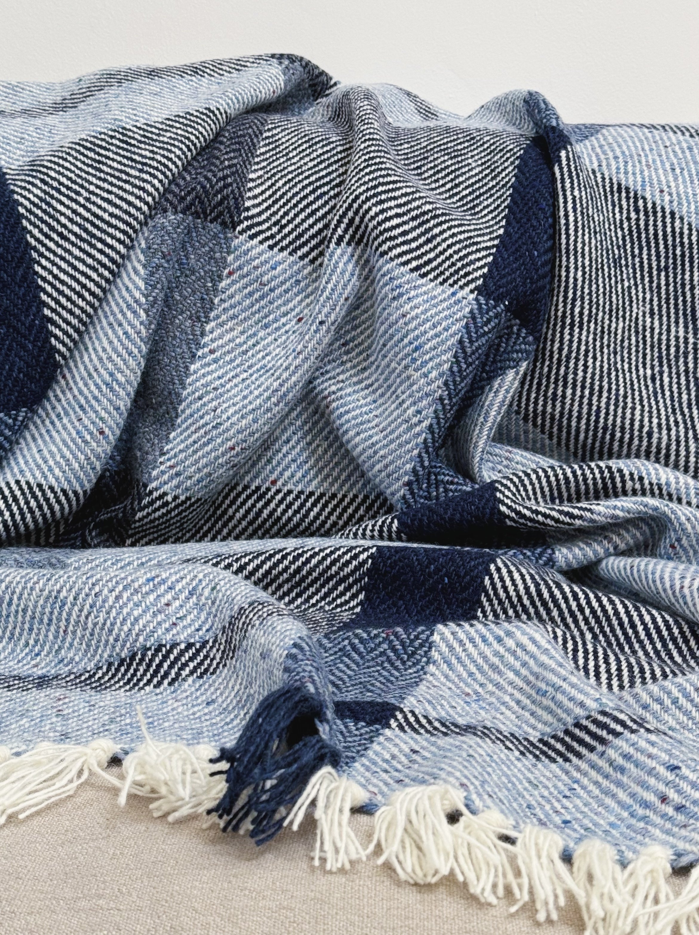 weaver dublin wool throw tuath blue ailbhe beatty seol loom girlmeetsloom blanket sustainable interiors
