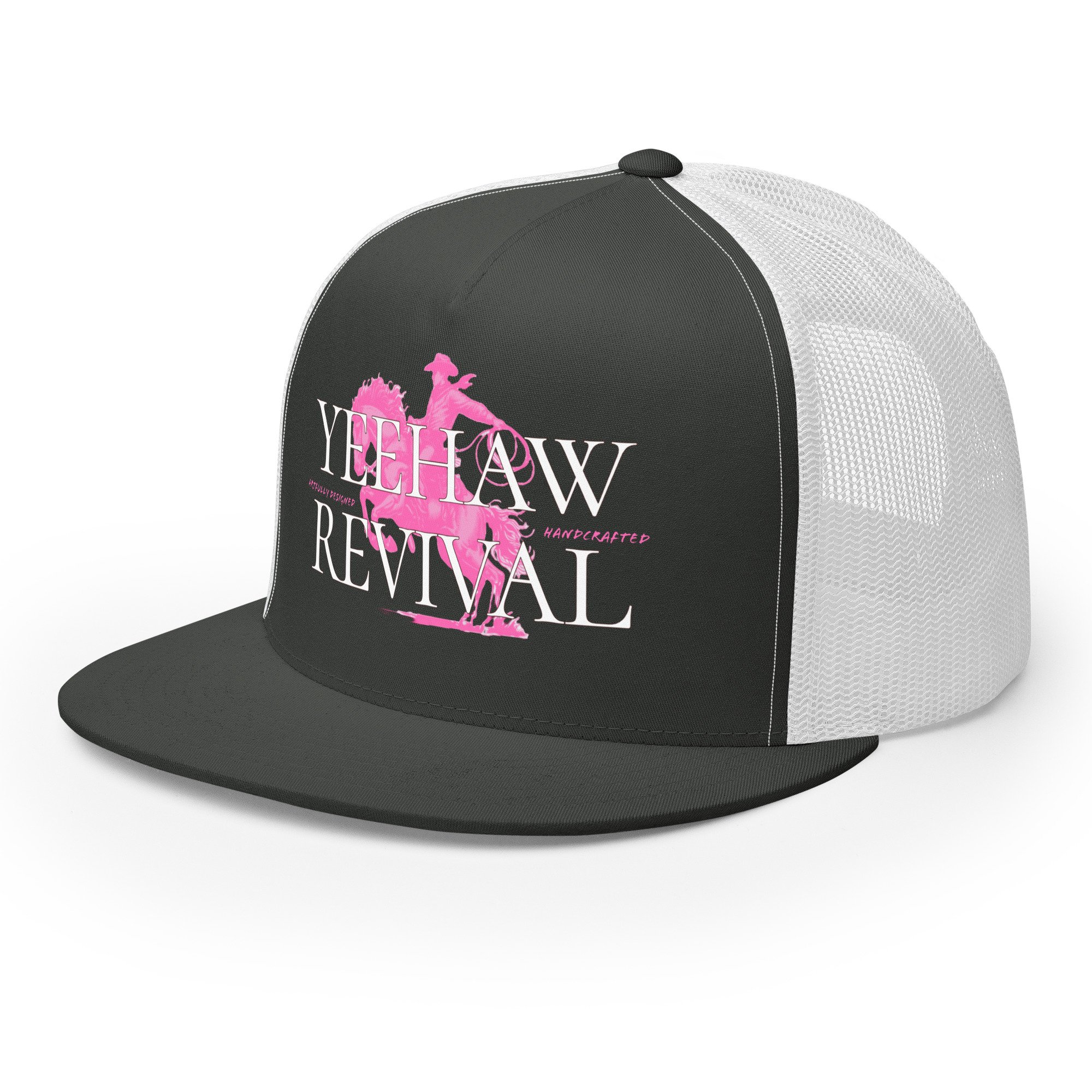 5-panel-trucker-cap-charcoal-white-left-front-68163f9d0f1a5.jpg