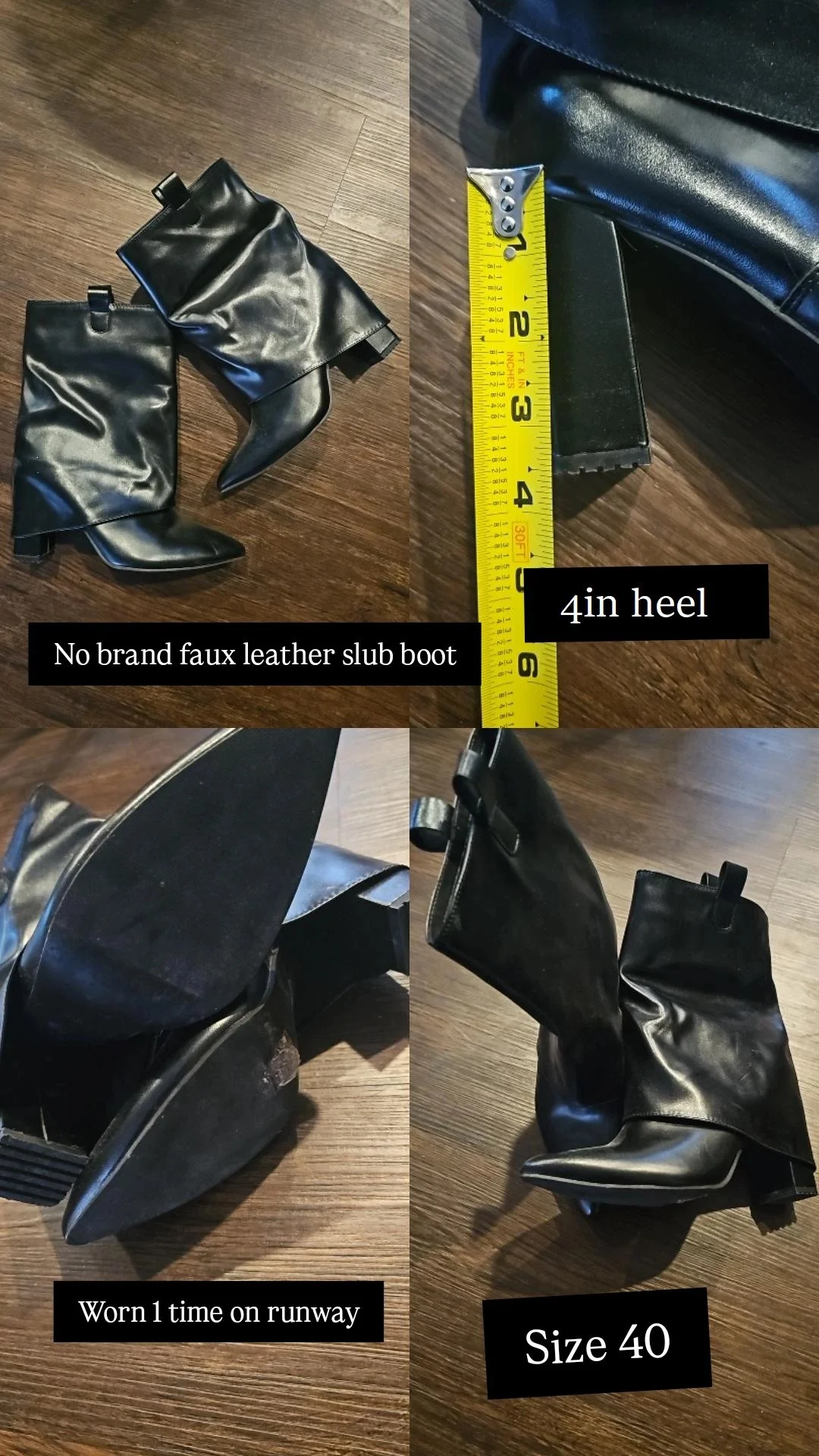 No Brand Leather Slub Boot