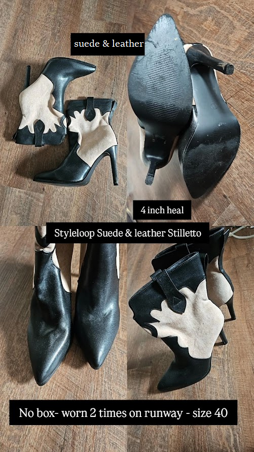 Stiletto Ankle High Heeled Bootie - Size 40