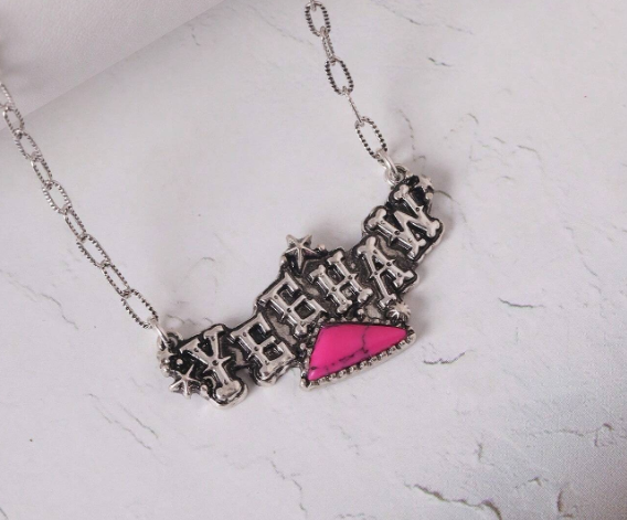 Burnished Silver and Natural Stone YeeHaw Necklace