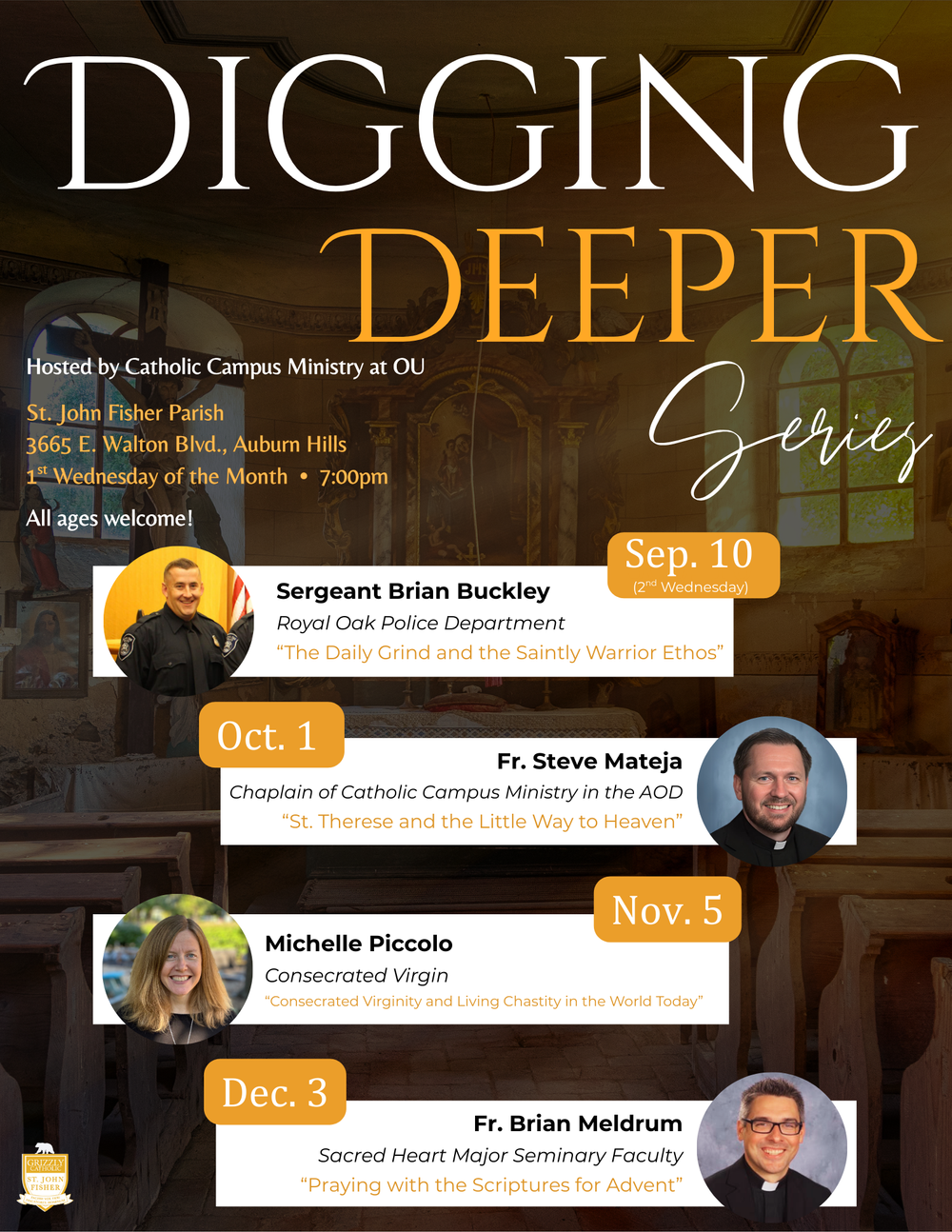 Digging Deeper Series — GrizzlyCatholic - St. John Fisher University Parish