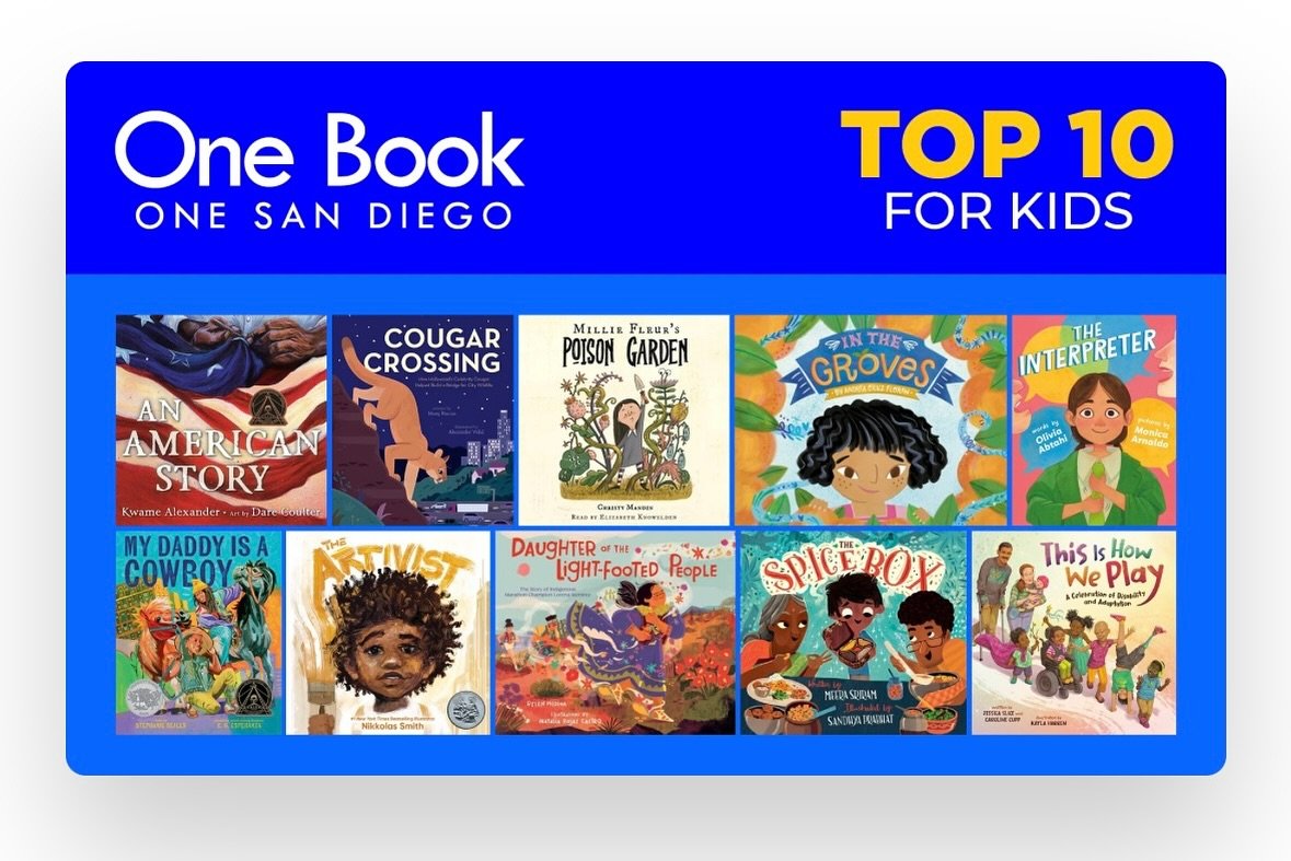 How fun to see In The Groves on the list! 🍊🧡 and other friends too! Thank you @kpbs 

One Book, One San Diego is the region&rsquo;s premier literary program, presented in partnership between KPBS and over 80 public libraries, service organizations 