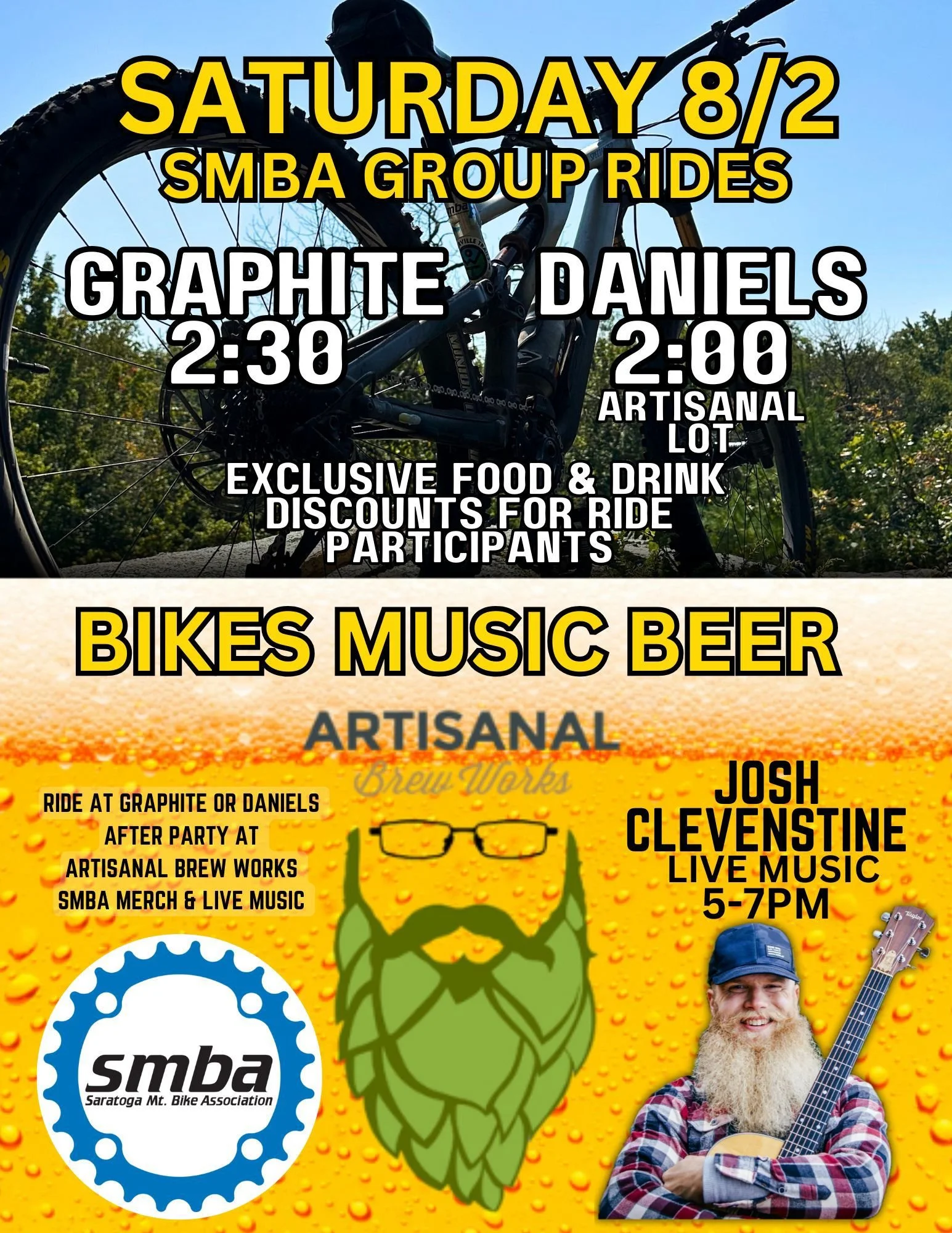 SMBA Group Rides - August 2nd @ 2PM (DRSF-Artisanal) or @ 2:30PM (Graphite Range)