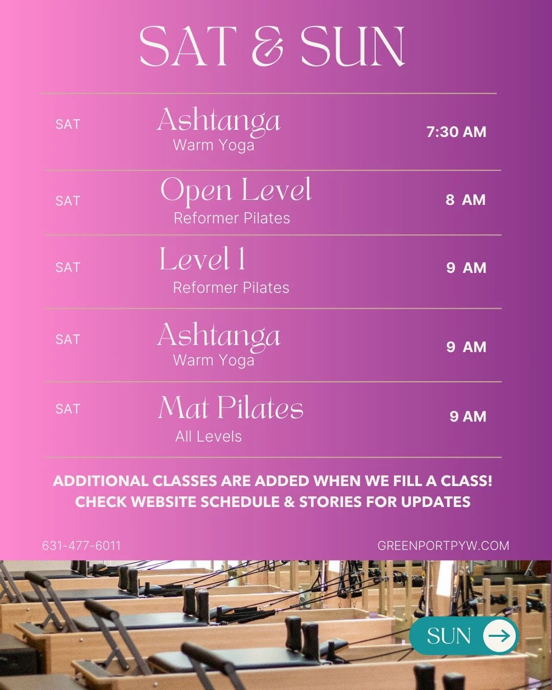 🍂 The Fall Pilates schedule has arrived!
As we shift from beach days to back-to-school routines, it&rsquo;s the perfect time to refocus on you. Our energizing Pilates classes in Greenport are designed to strengthen your body, improve flexibility, an