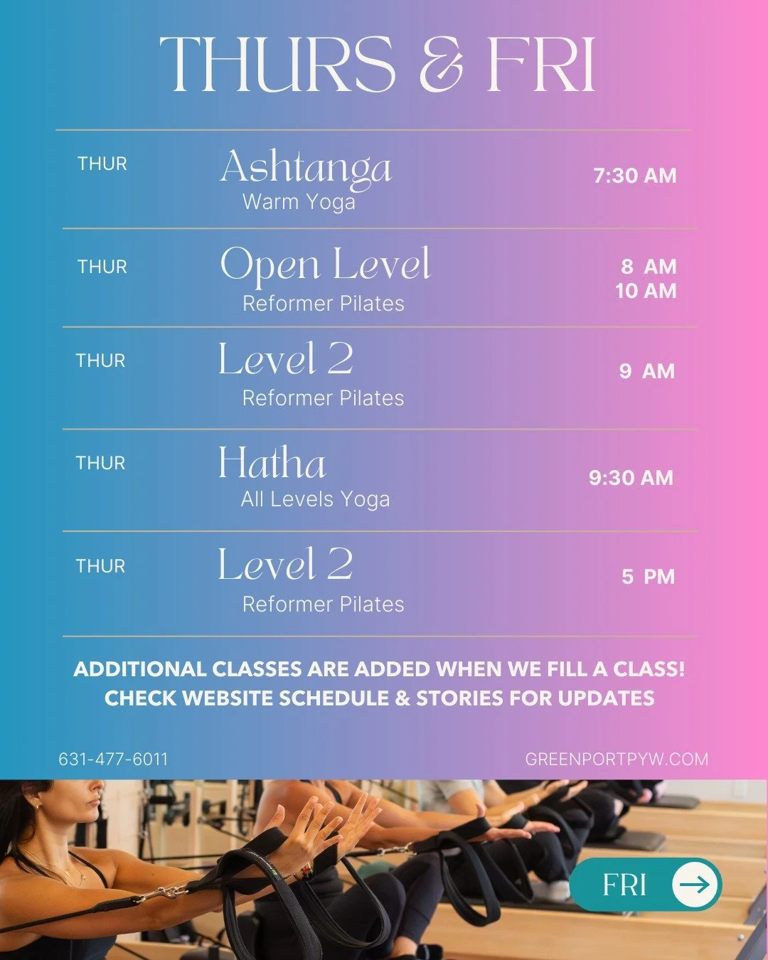 🍂 The Fall Pilates schedule has arrived!
As we shift from beach days to back-to-school routines, it&rsquo;s the perfect time to refocus on you. Our energizing Pilates classes in Greenport are designed to strengthen your body, improve flexibility, an