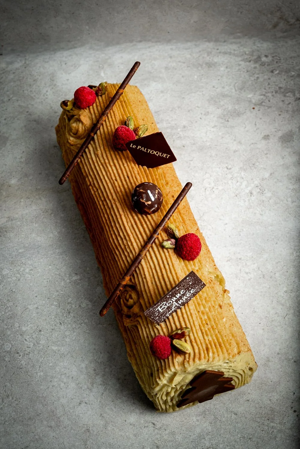 Pistachio Yule Log