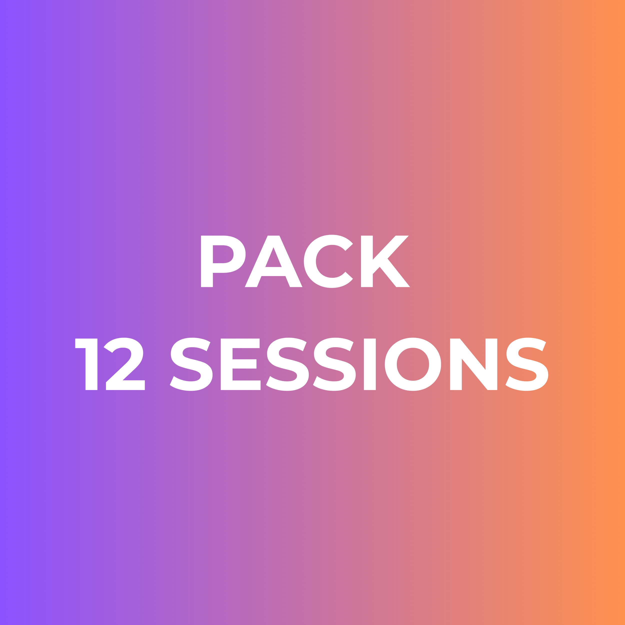 Purple card with text 12 sessions