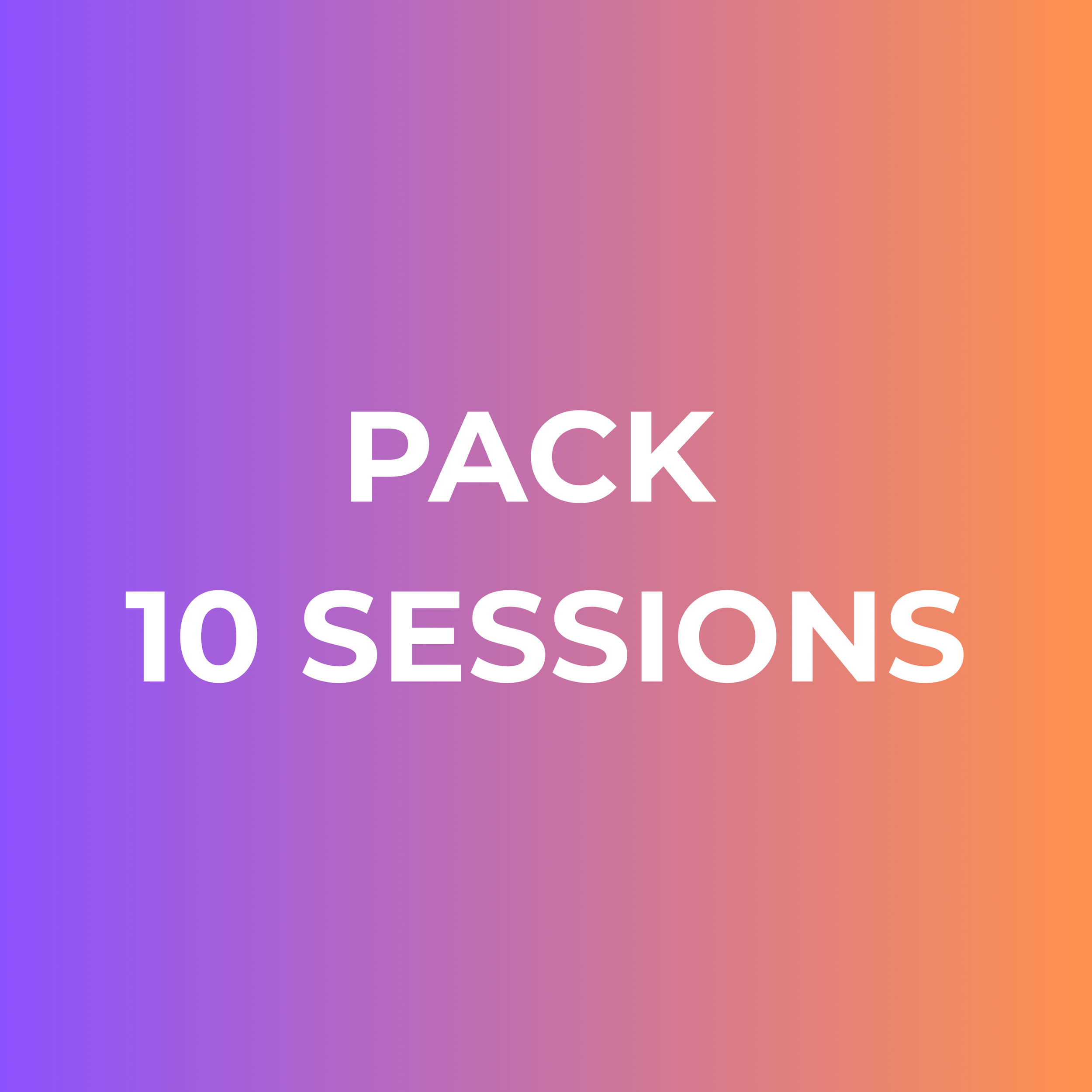 Purple card with text 10 sessions