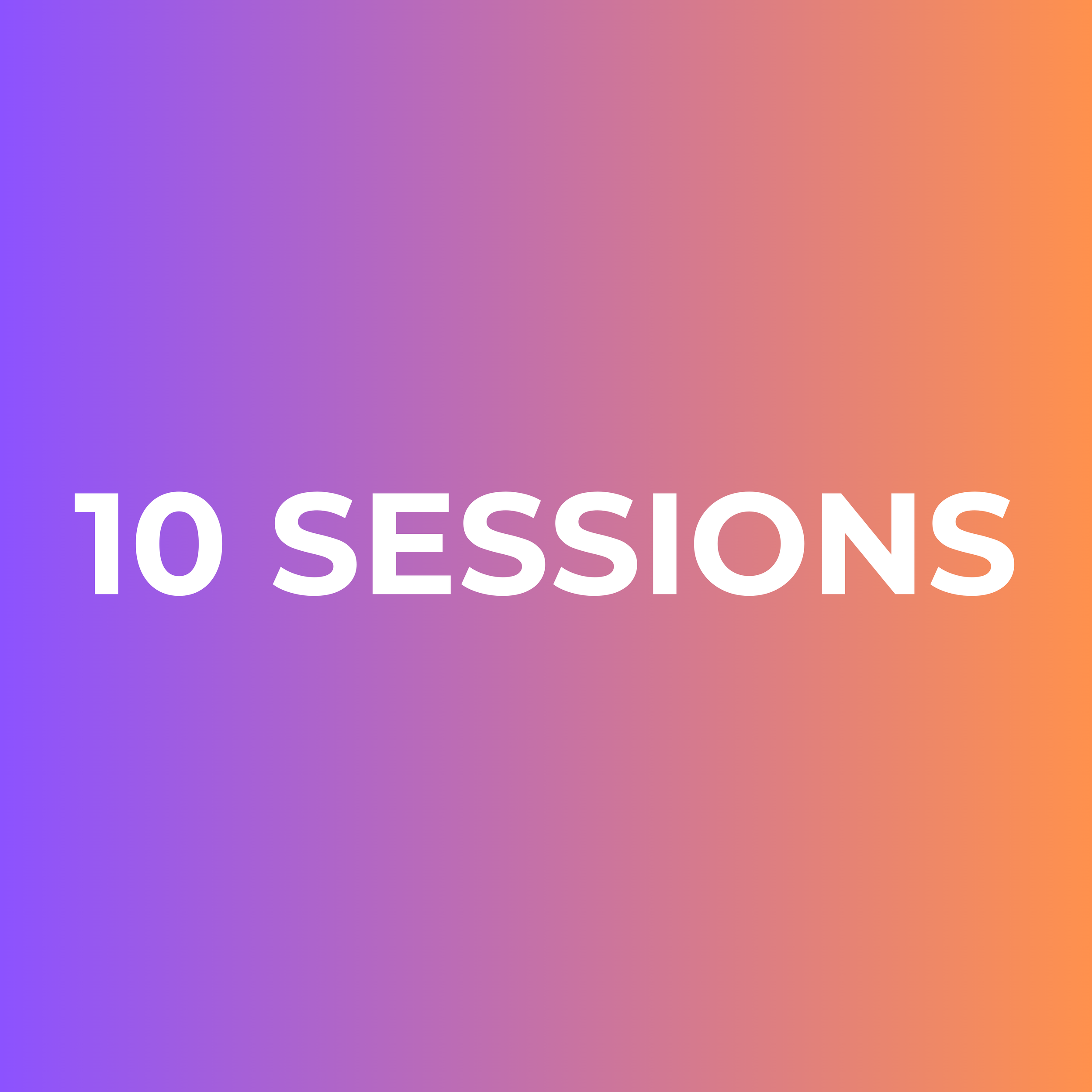 Purple card with text 10 sessions