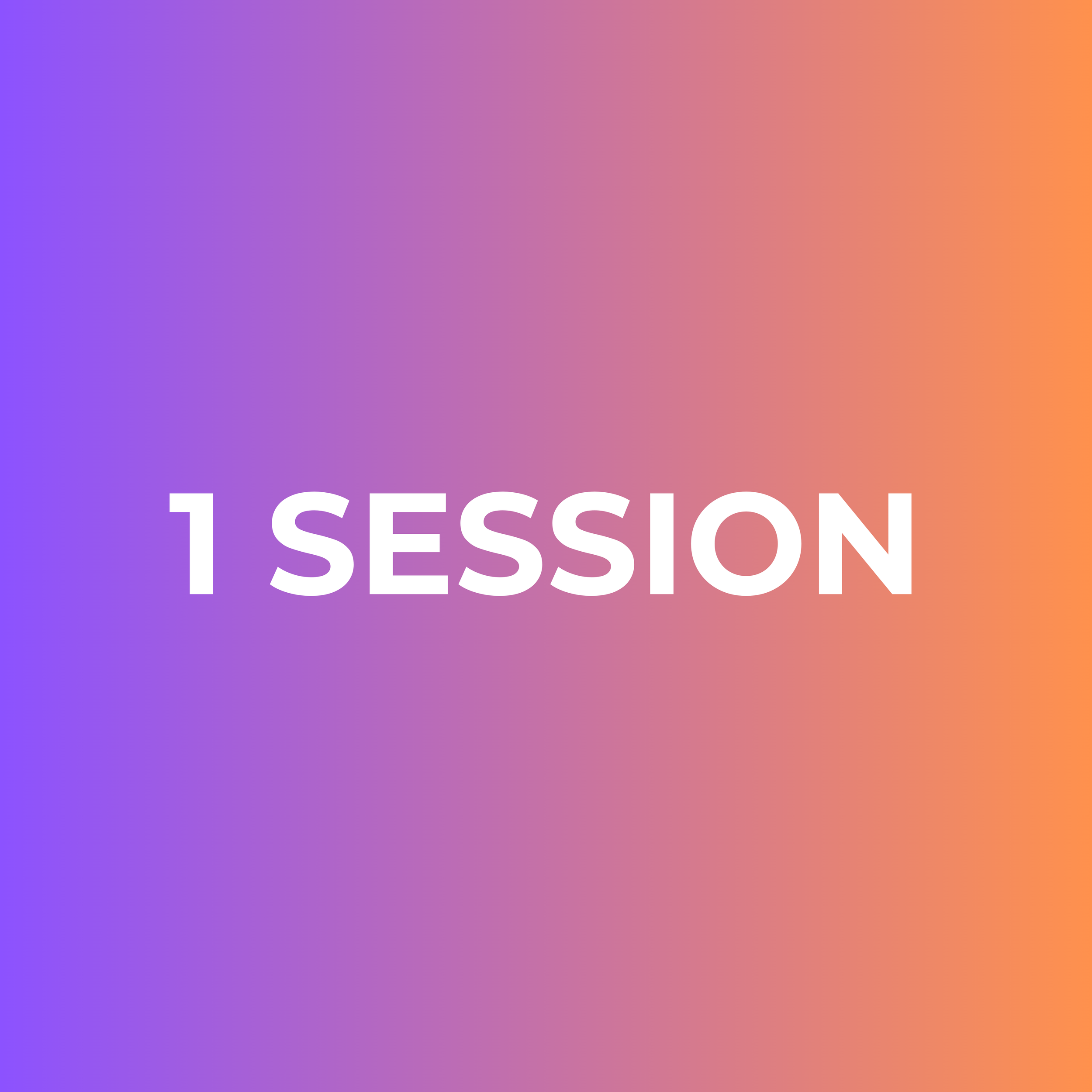 Purple card with text 1 session