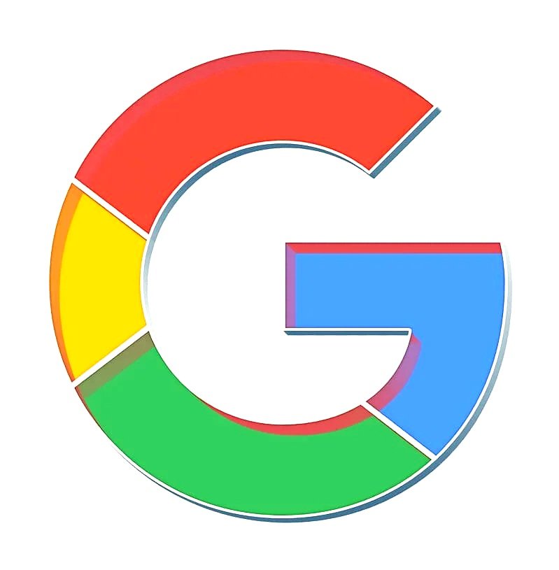 Colorful pie chart in the shape of a Google 'G' logo with five segments in red, yellow, green, blue, and purple.