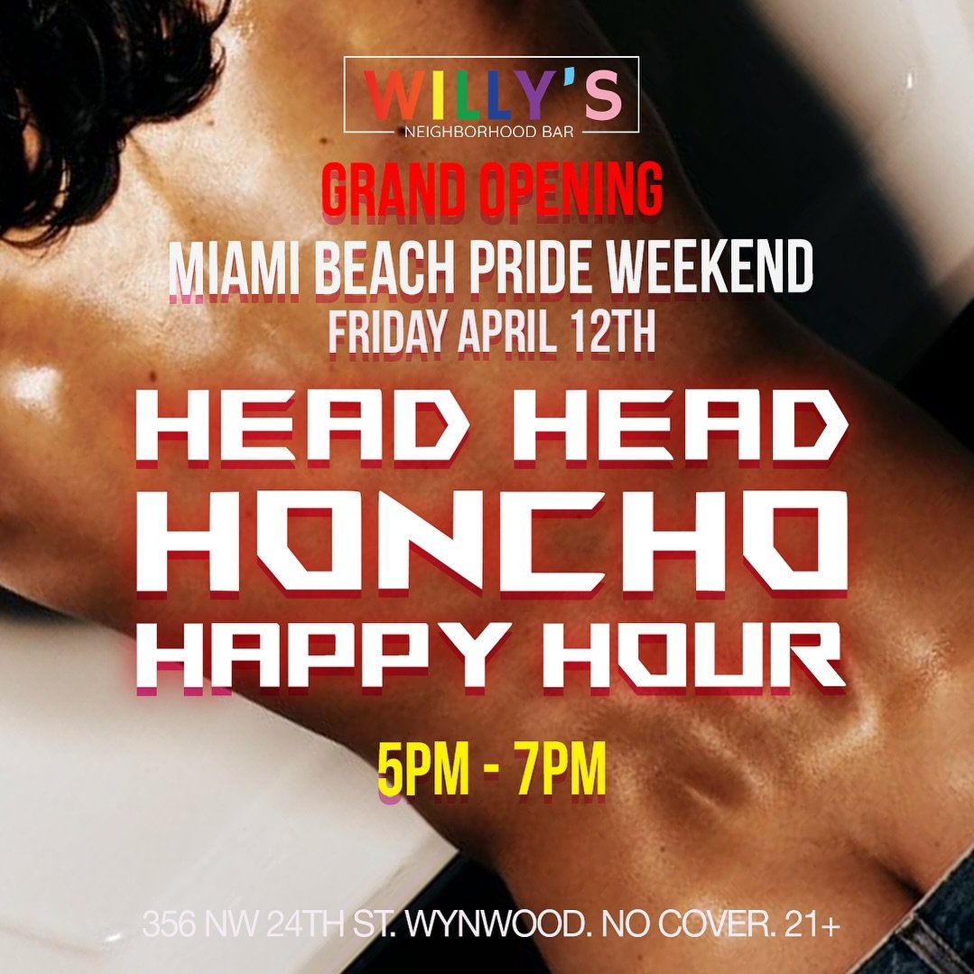 HAPPY HOUR STARTS AT 5PM ⛱️
$5 Beers / $8 Specialty Cocktails 
LOADS OF FUN 💦

NO COVER. OPEN TO 3AM. 21+

356 NW 24TH ST. WYNWOOD.