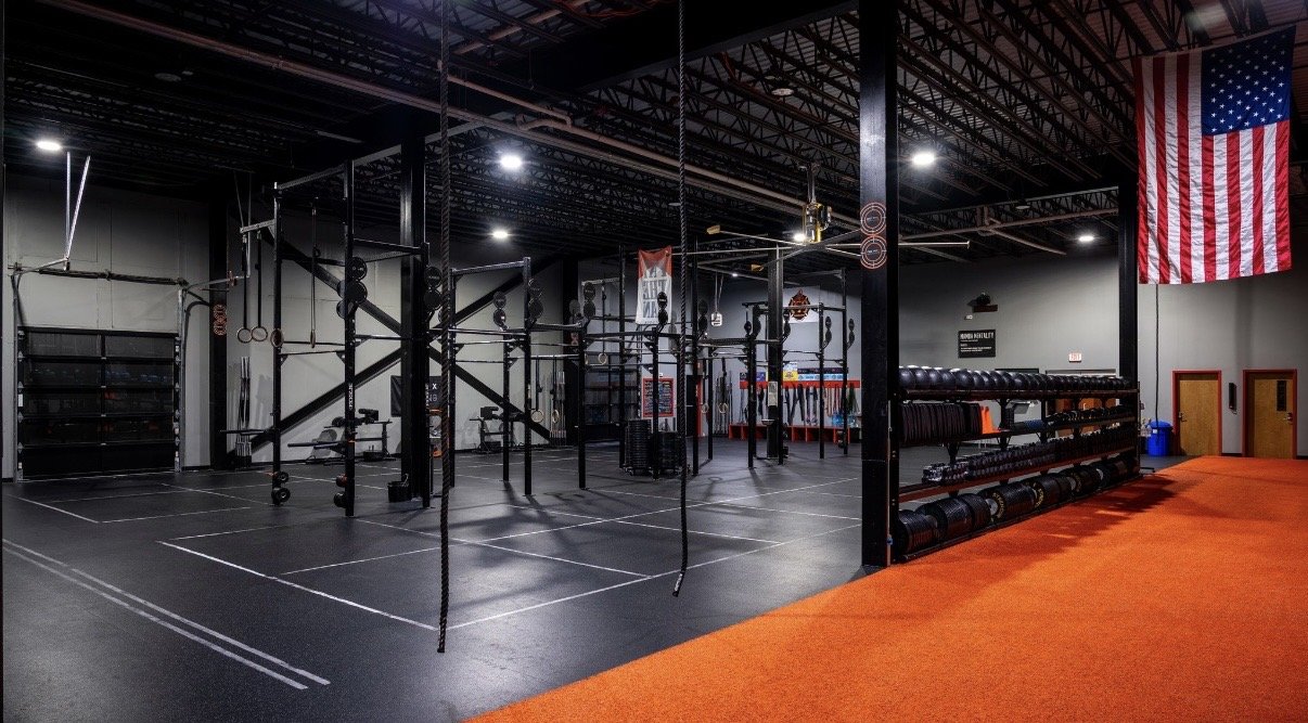 CrossFit rig and gym space at QC Fit West Charlotte NC.