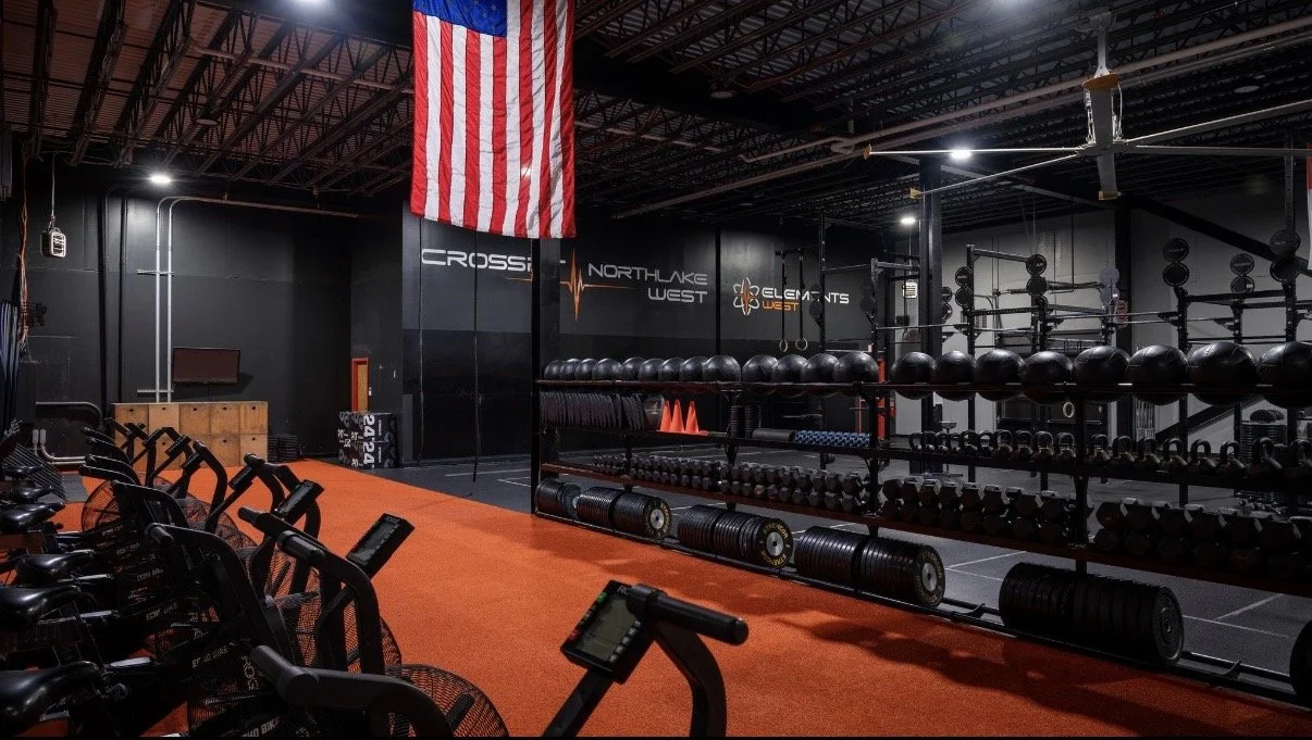 Strength and conditioning gym floor at QC Fit West Charlotte NC.