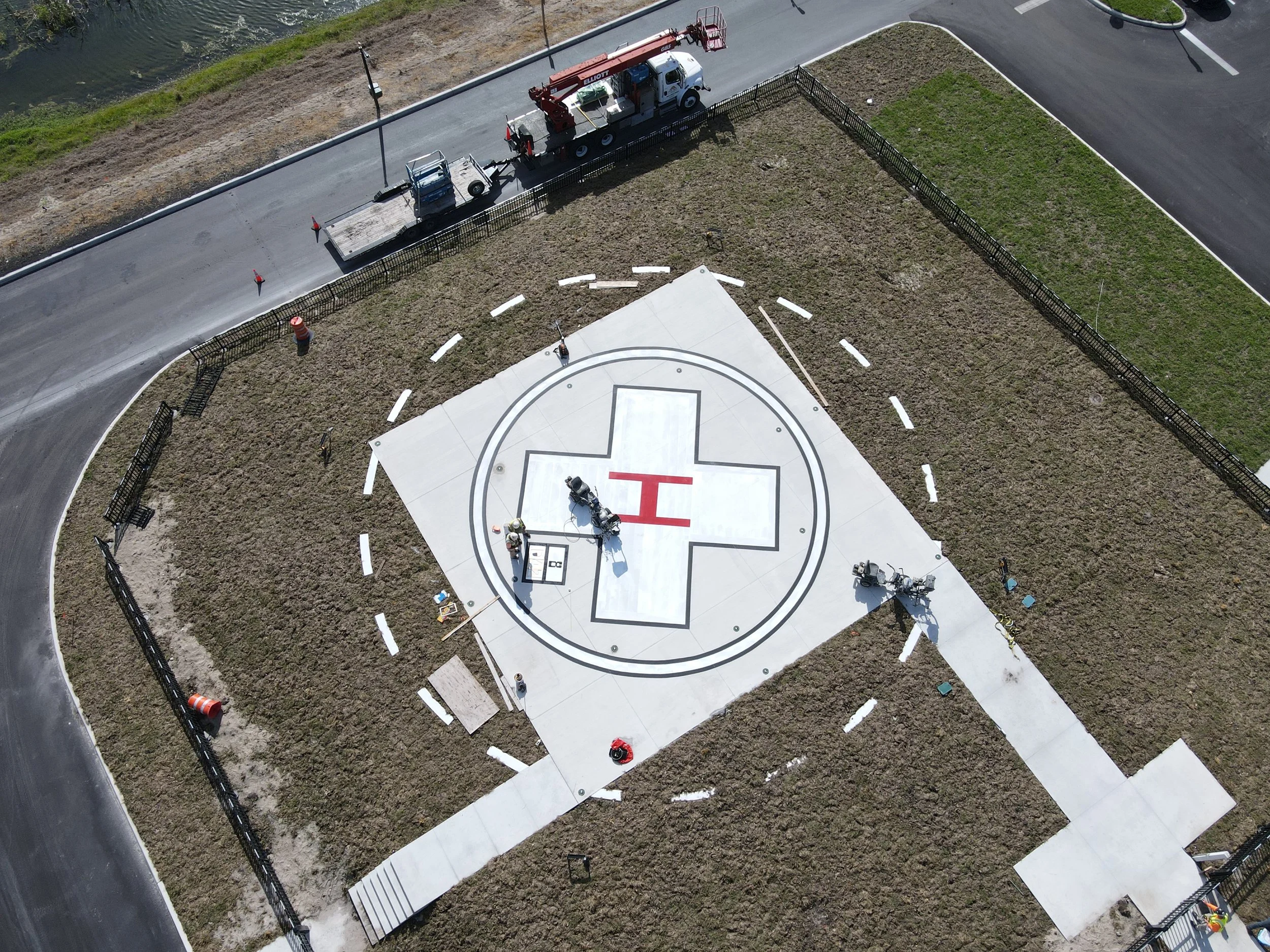 Helipad paint application