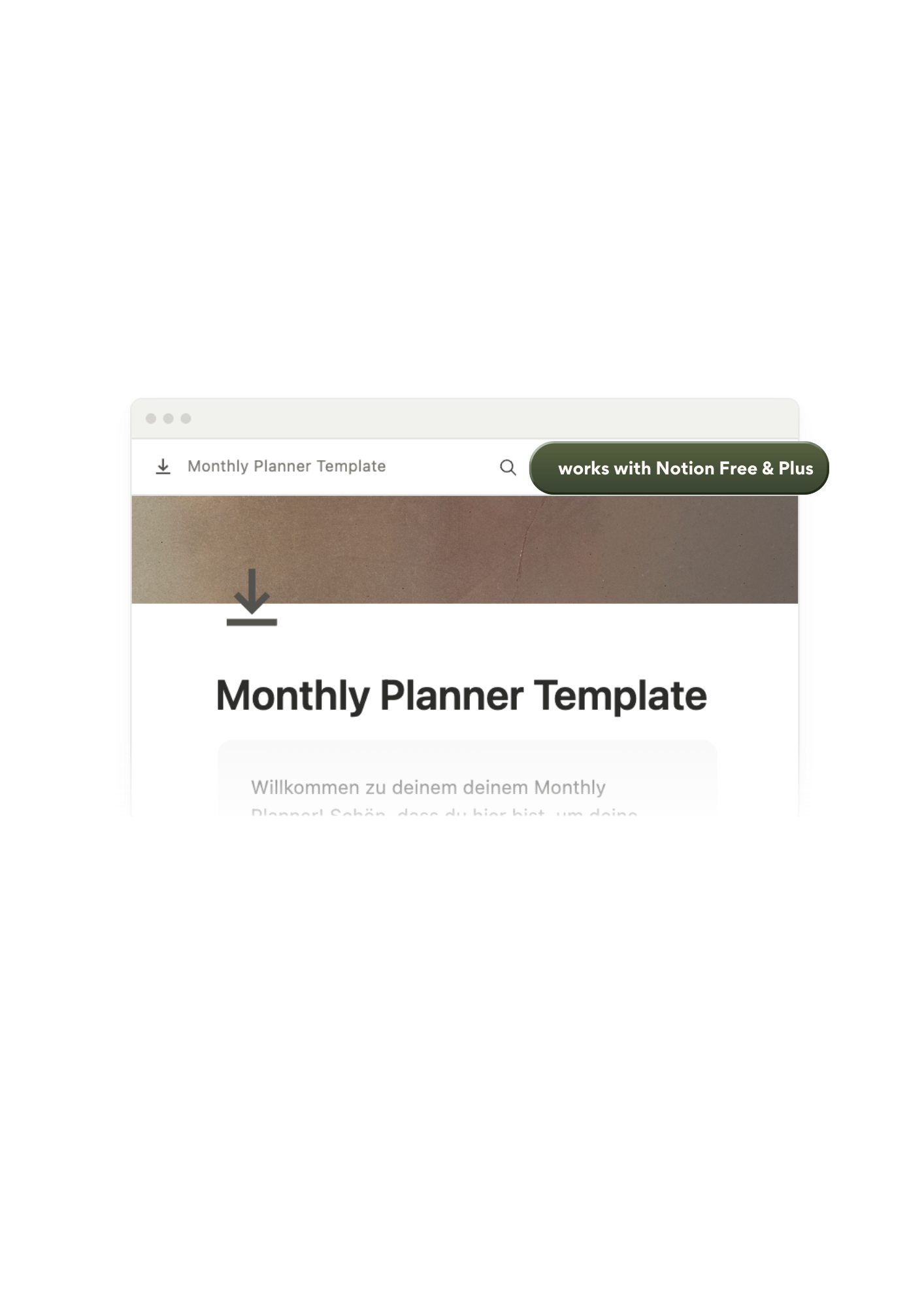 Monthly Planner | Notion Template