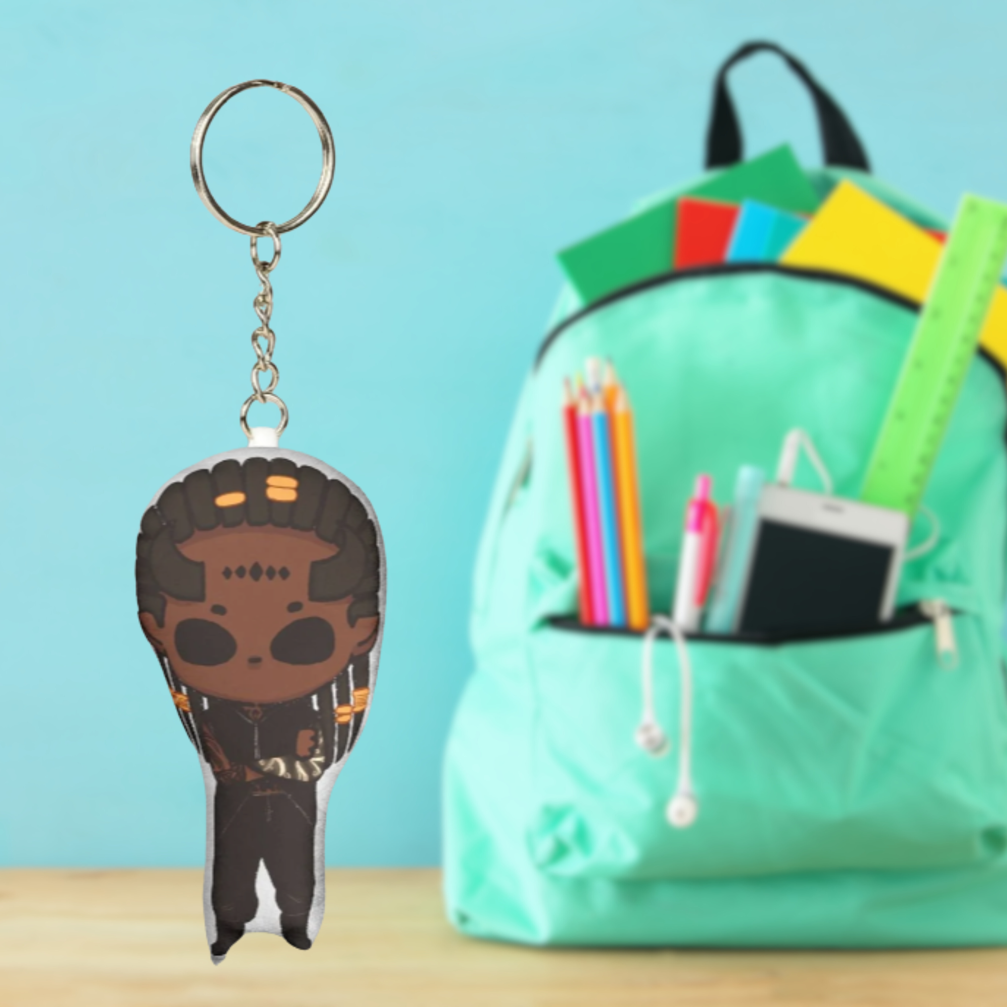 Kaziel Mini Plush Keychain — Cute Custom Character Charm