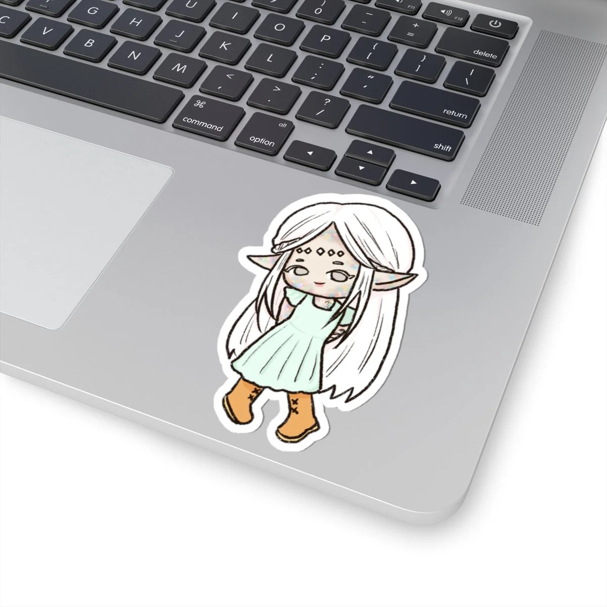 Helyria Kiss-Cut Sticker — Pastel Chibi Laptop Decal