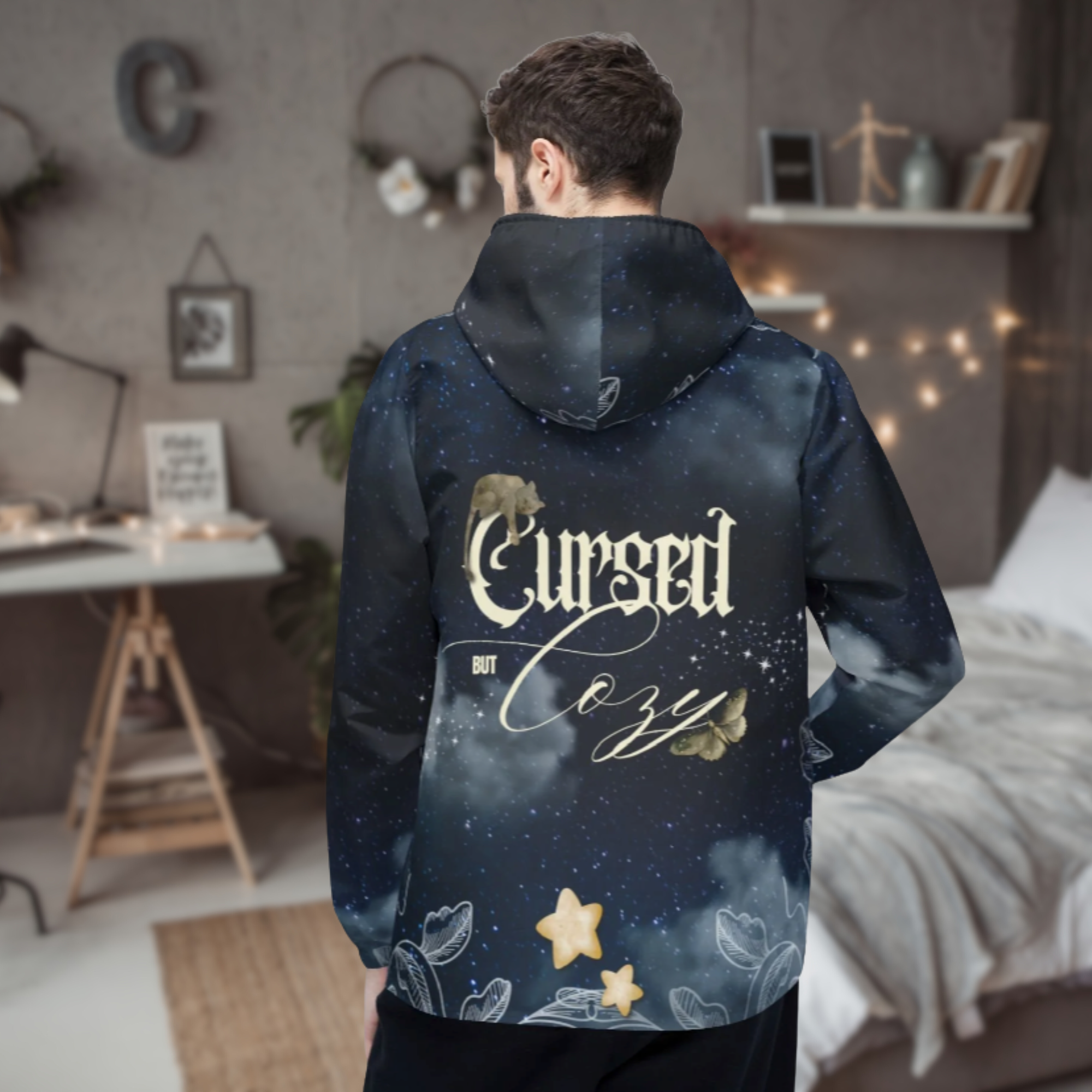 Dark Floral Cursed but Cozy Windbreaker Jacket, Lightweight Outdoor Hoodie, Unique Gift for Nature Lovers, Trendy Rain Jacket, Stylish [...]