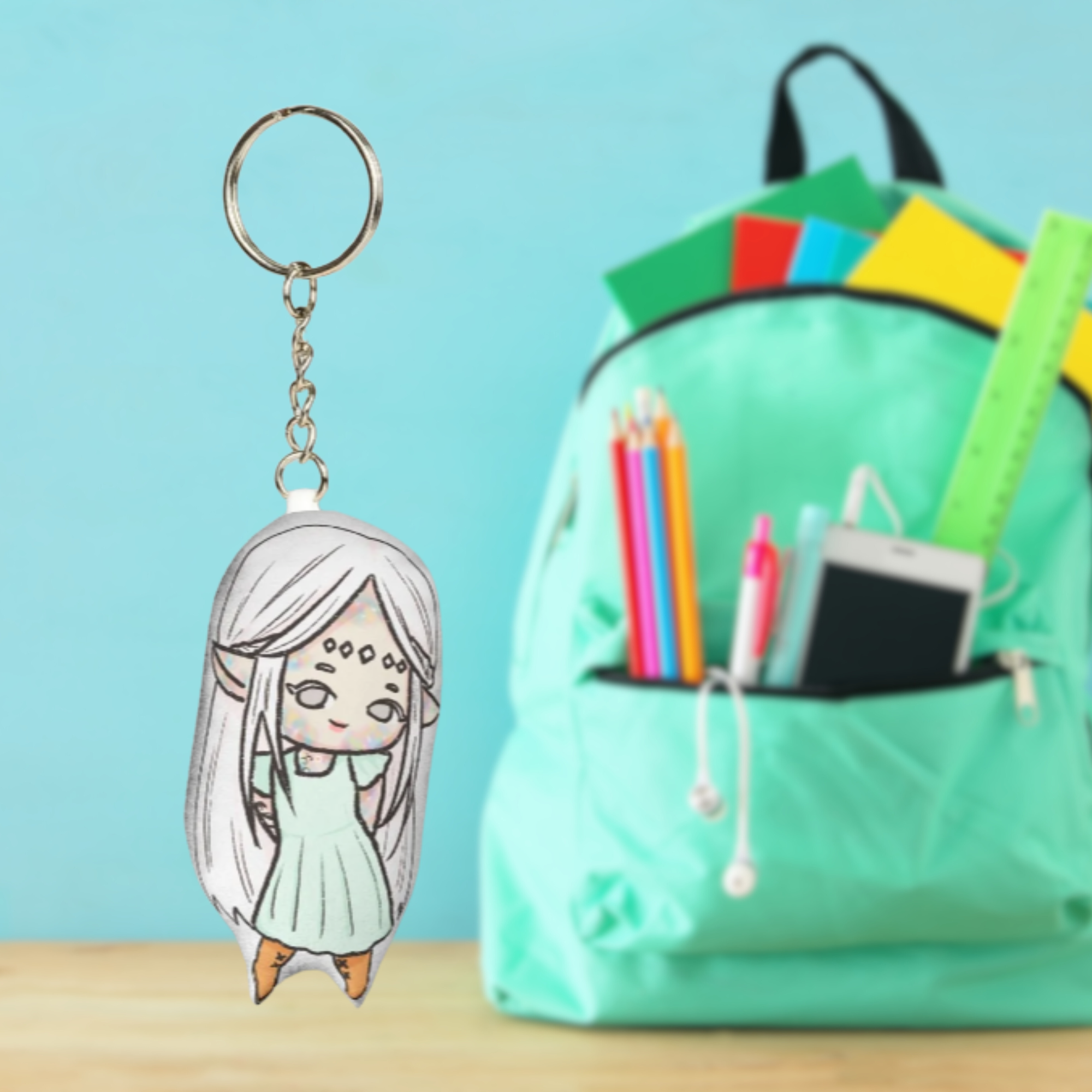 Helyria Chibi Mini Plush Keychain — Custom Shape Cute Character Accessory