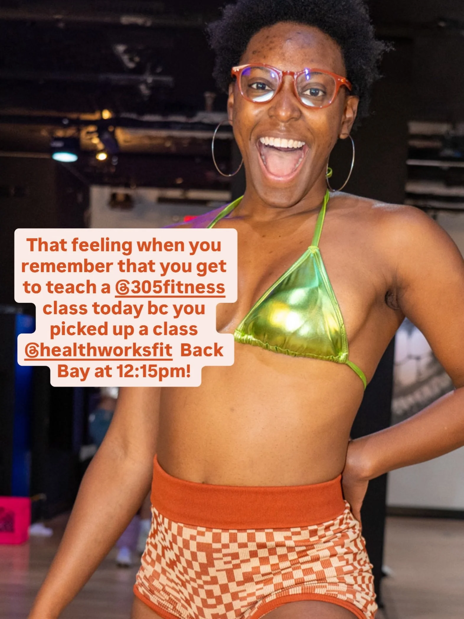 That feeling when you remember that you get to teach a @305fitness class today bc you picked up a class @healthworksfit Back Bay! 

Really thanking my past self for this blessing! She&rsquo;s a baddieee 🤭

So who&rsquo;s coming to dance with me at 1