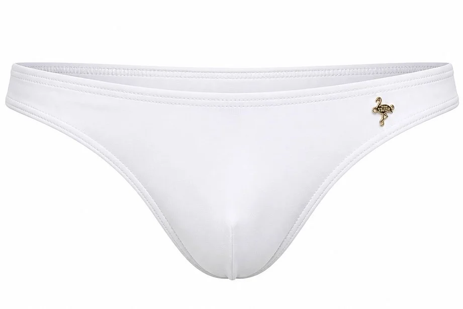 Ivory Palm Cheeky Swim Brief | White