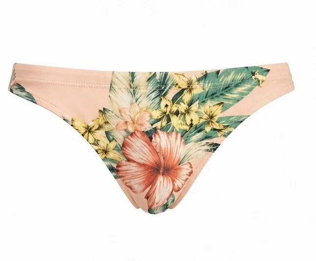 Vintage Botanical Swim Brief | Hibiscus Print
