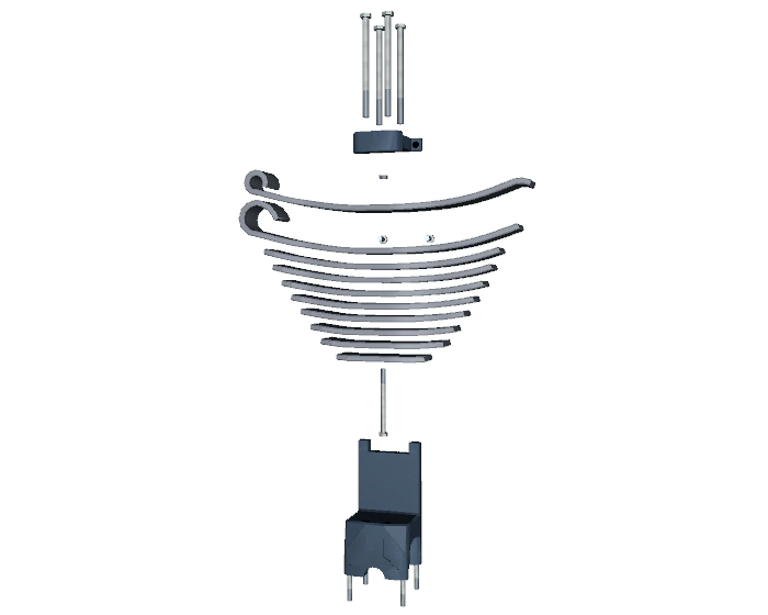 An exploded view of the Leaf Spring assembly.