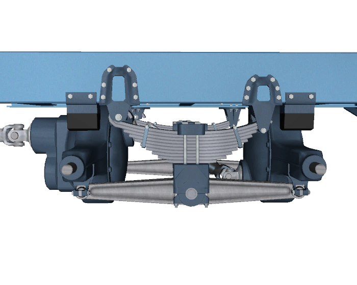 Leaf Spring suspension side render.