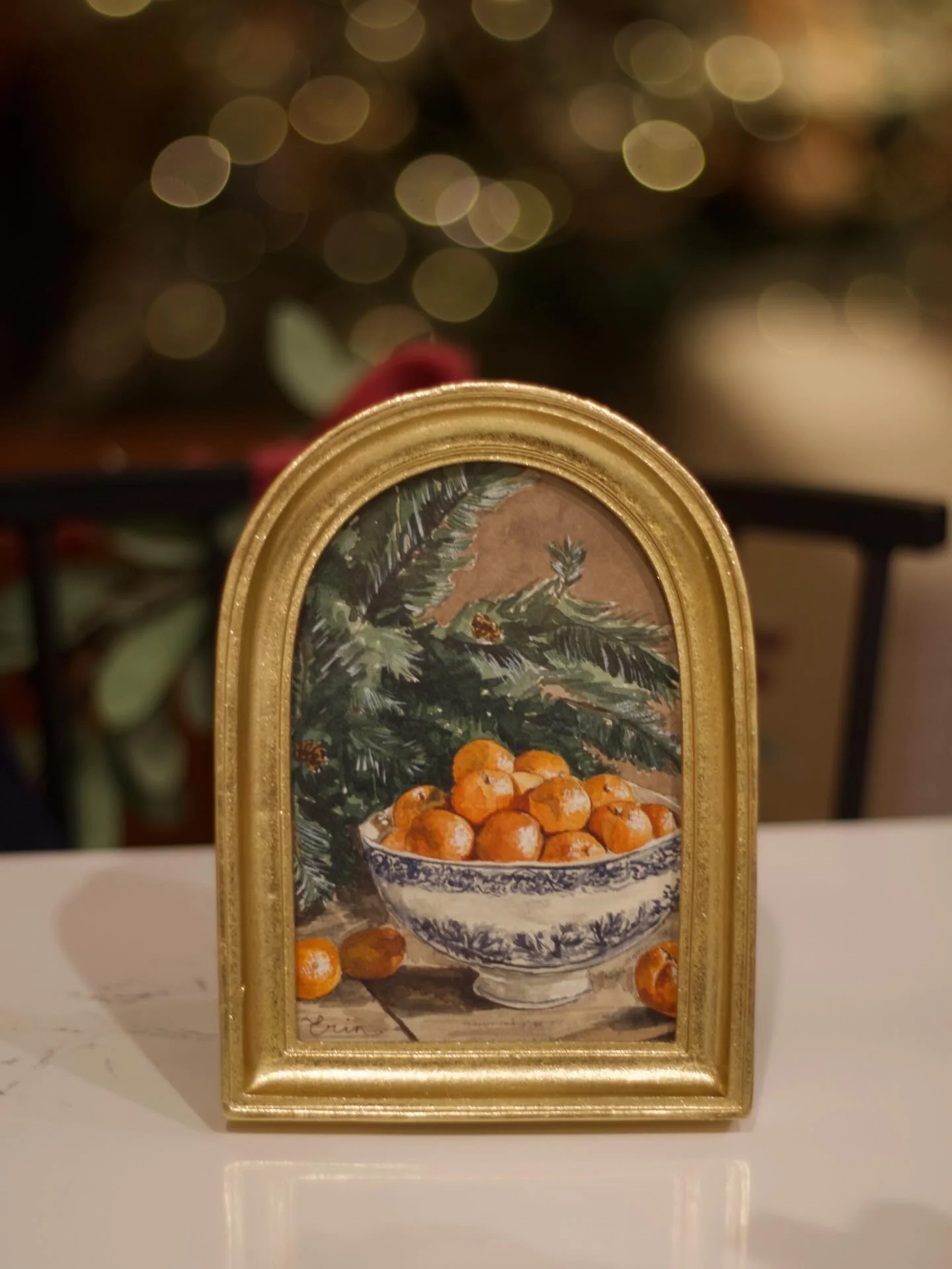 &ldquo;Merry Citrus&rdquo;
5x7 watercolor on handmade paper 🍊 
Just added this Christmas mini to my booth! The @utahartmarket ends at 6pm tomorrow. Only have a couple mini&rsquo;s left! Thank you for all the love on these and putting up with my ging