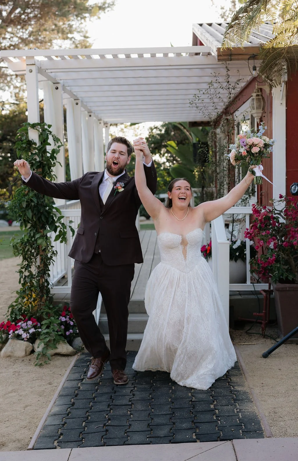 Bride and Groom Grand Entrance to Red Horse Barn Recption