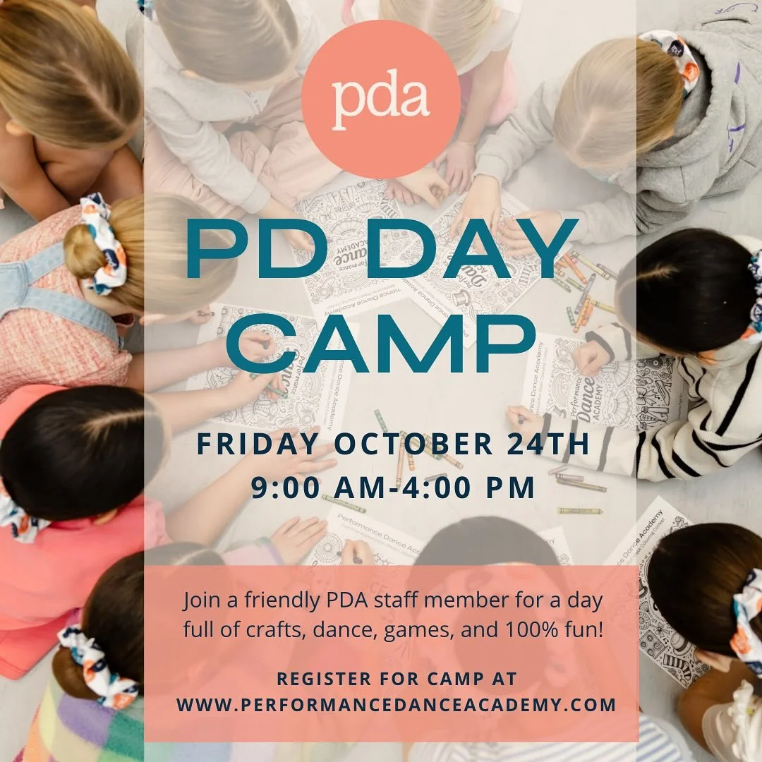 Guelph PD Day Camps at PDA

Looking for something fun and active for your child on their day off school? Join us for a full day of dance, crafts, games, and 100% FUN! ☀️

Performance Dance Academy
 Ages: School-aged children Drop-off: 8:30 AM | Pick-