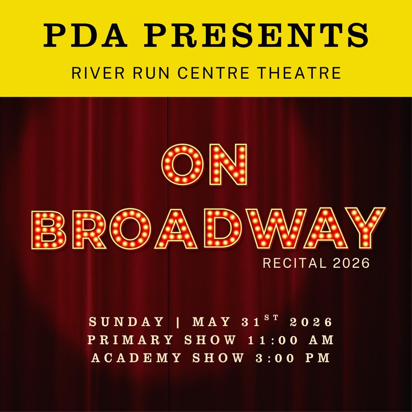Take your seats, the lights are dimming&hellip; because our 2026 Recital is officially ON BROADWAY ✨

Inspired by the energy of live theatre and the storytelling of Broadway musicals, this year&rsquo;s show will highlight the music and movement that 