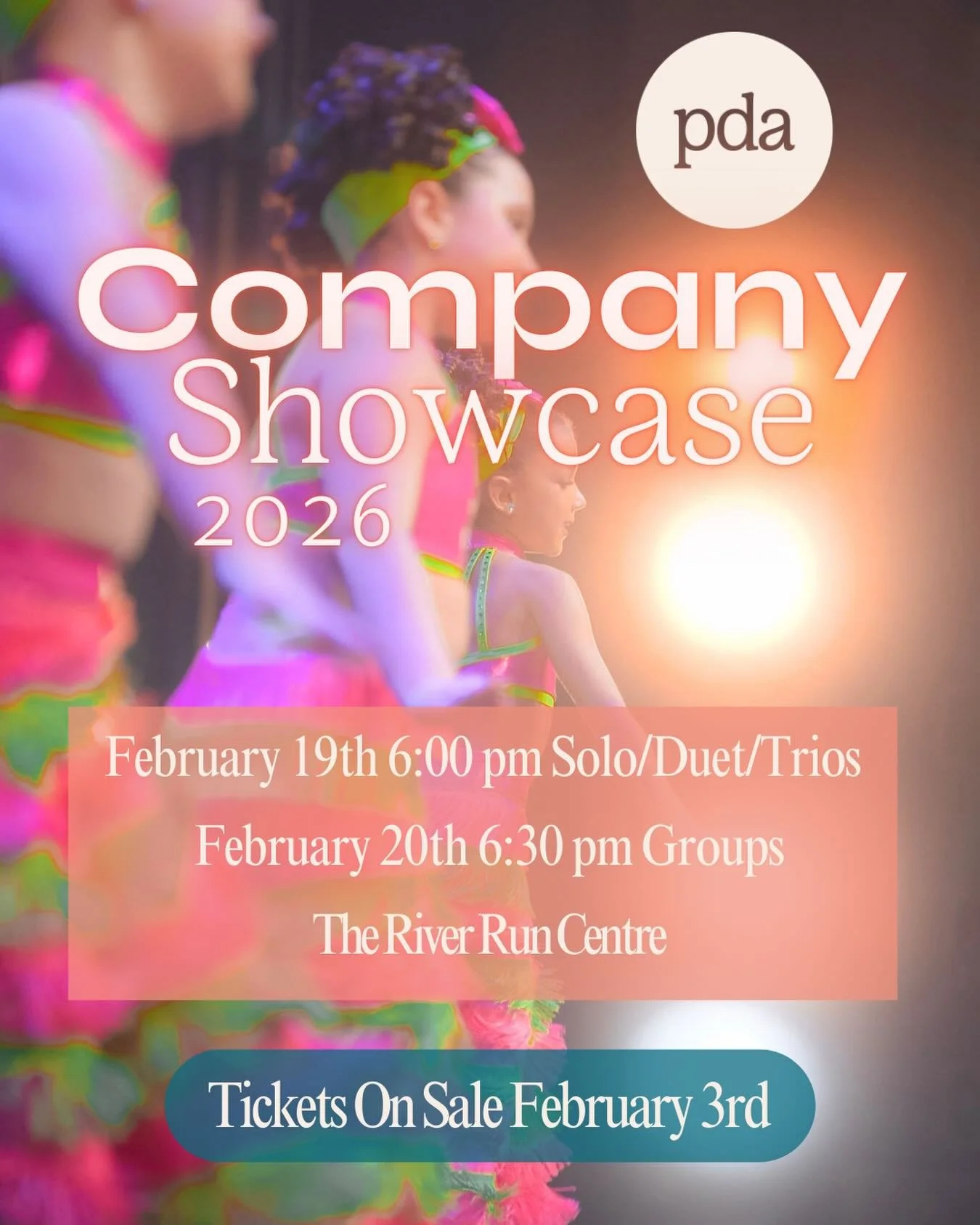 The stage lights are calling&hellip; and our dancers are READY!

✨ PDA Company Showcase 2026 
Join us for an unforgettable two nights celebrating the hard work, growth, and talent of our incredible company dancers.

February 19 | 6:00 PM
Solos &bull;