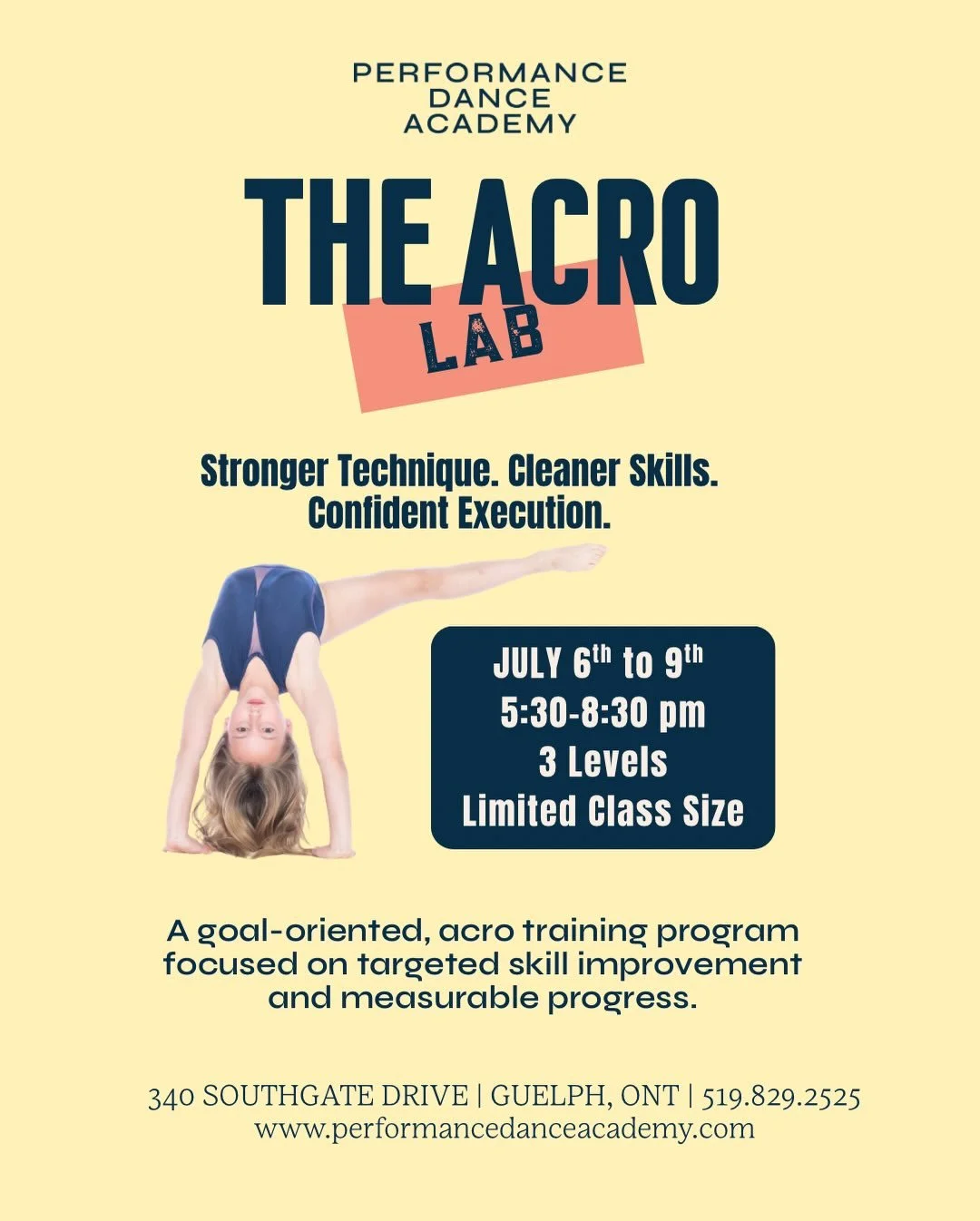 Calling all Acro Dancers!

PDA has two great ways to train this summer ☀️
 Our Acro Intensive &amp; Acro Lab are designed for dedicated dancers ready to level up.

✨ Acro Intensive: Full-day training, guest instructors, and an immersive experience to