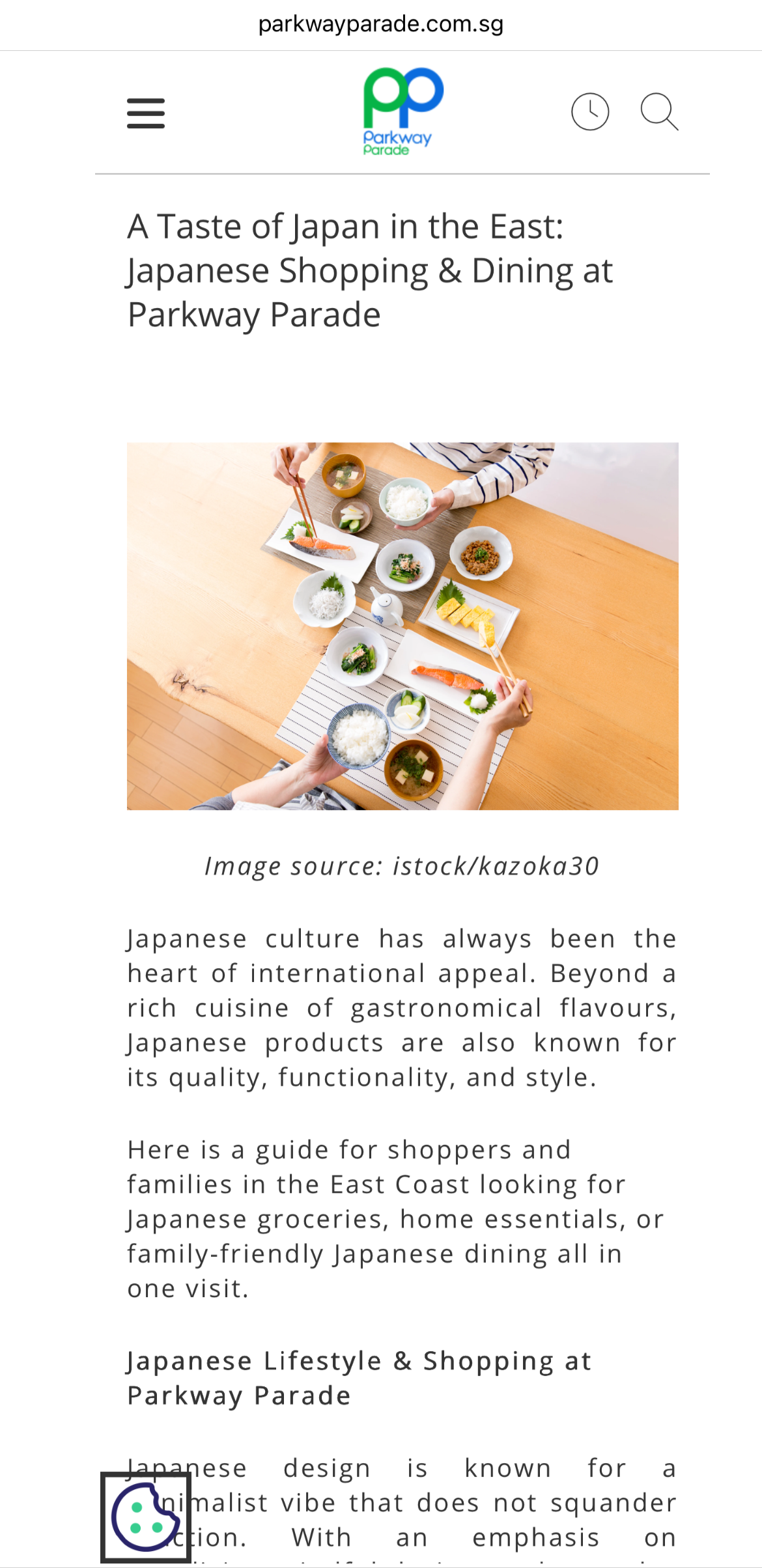 screenshot of Parkway Parade article 