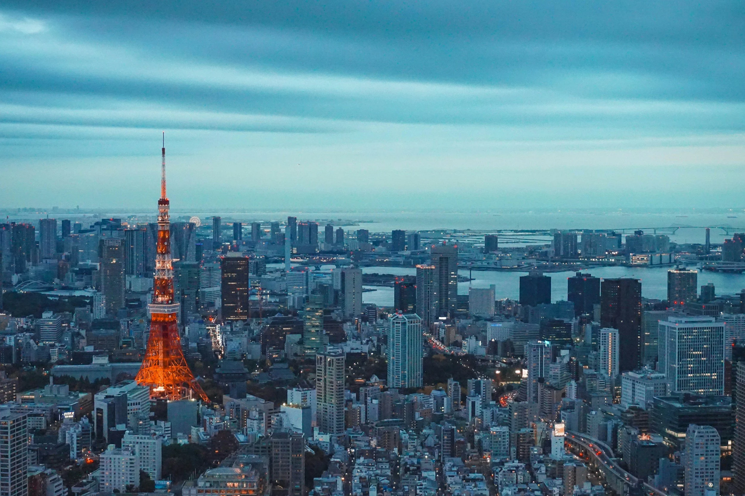 Tokyo skyline with Tokyo Tower in view